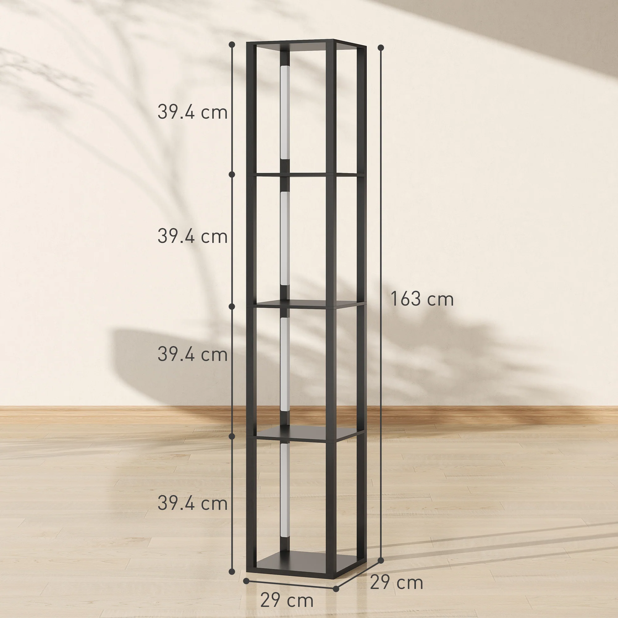 HOMCOM Floor Lamp for Living Room, Standing Lamp with Foot Switch, Black - Image 5