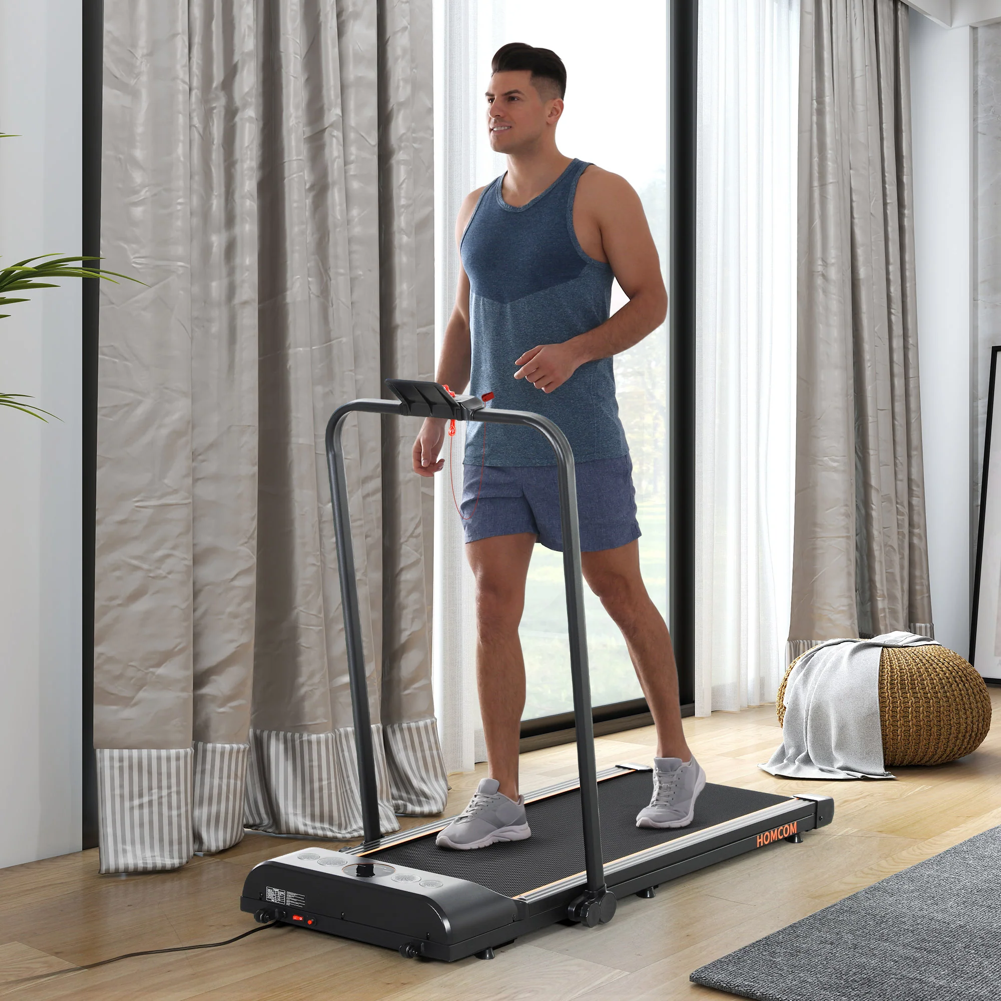 HOMCOM Foldable Walking Treadmill W/ LED Display - Image 11