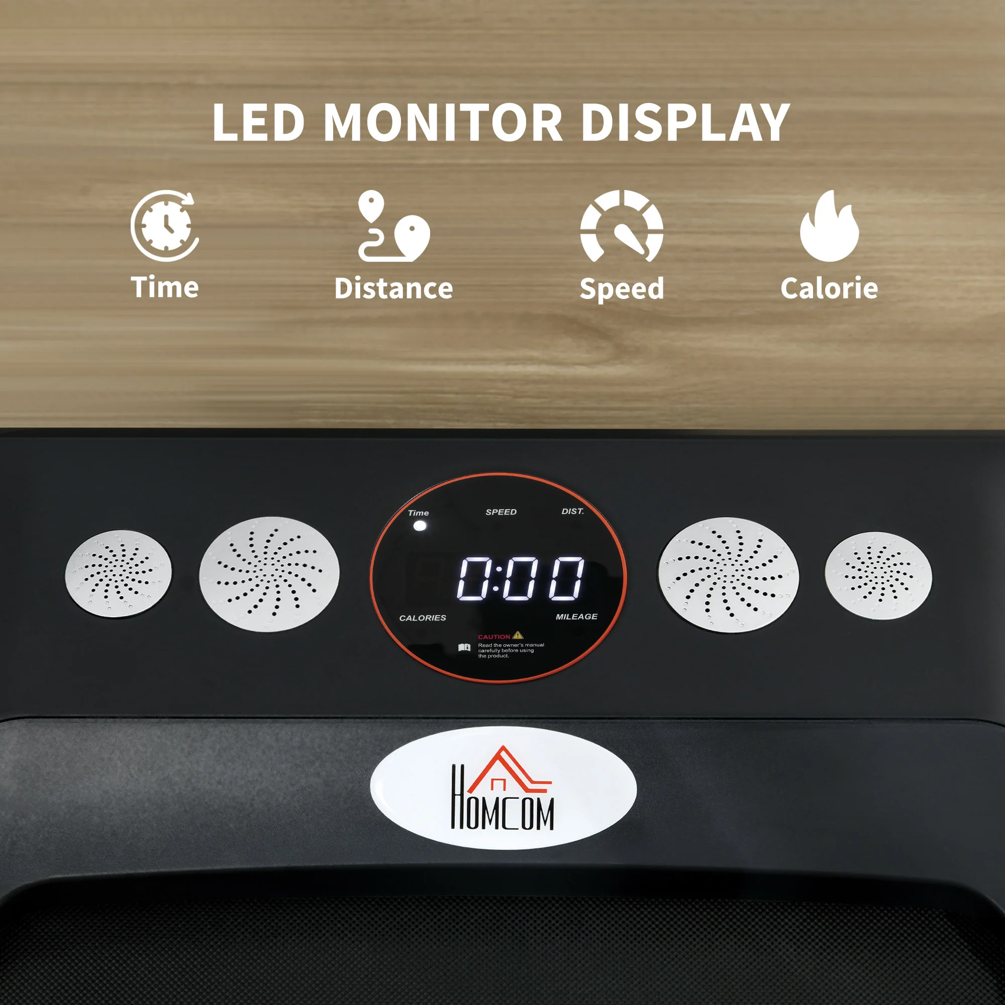 HOMCOM Foldable Walking Treadmill W/ LED Display - Image 4