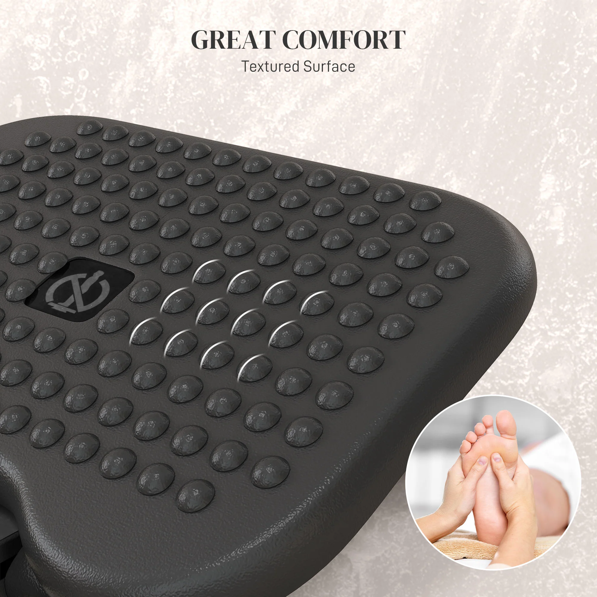 HOMCOM Foot Rest Adjustable Height And Angle Home Office Footstool Black - Image 4