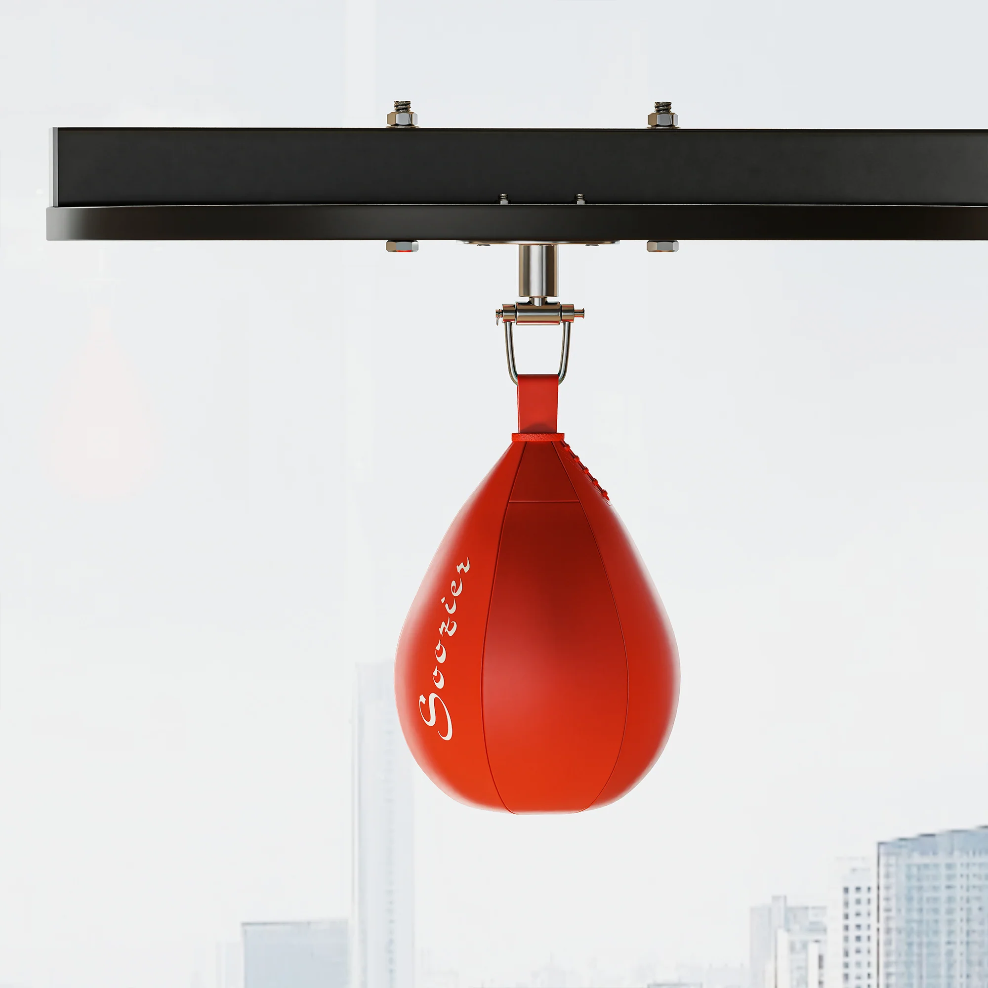 HOMCOM Free-Standing Speed Bag Platform, Adjustable Boxing Punch Bag, Black - Image 8