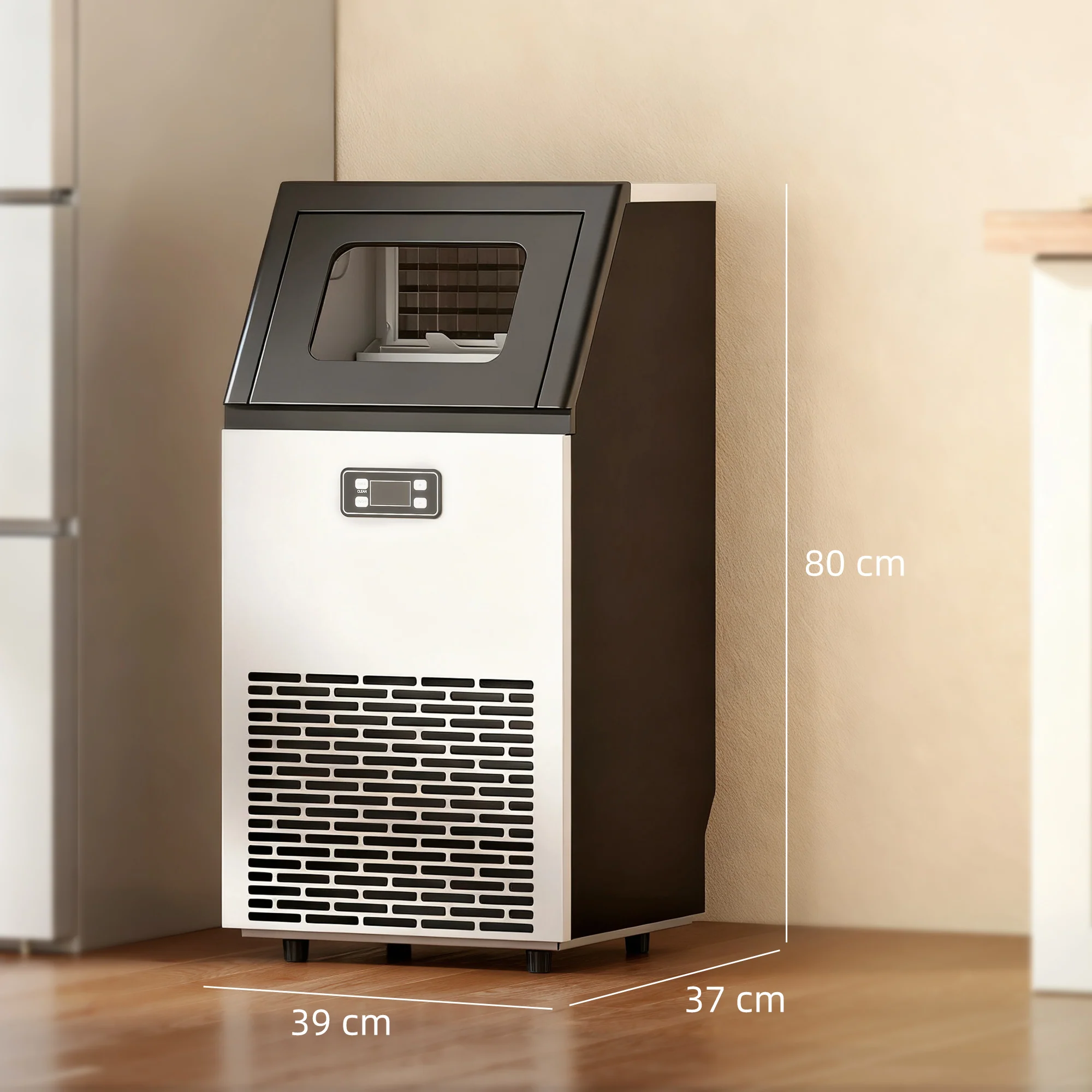 HOMCOM Freestanding Ice Machine With 45kg/24H Capacity, Commercial Ice Maker - Image 5