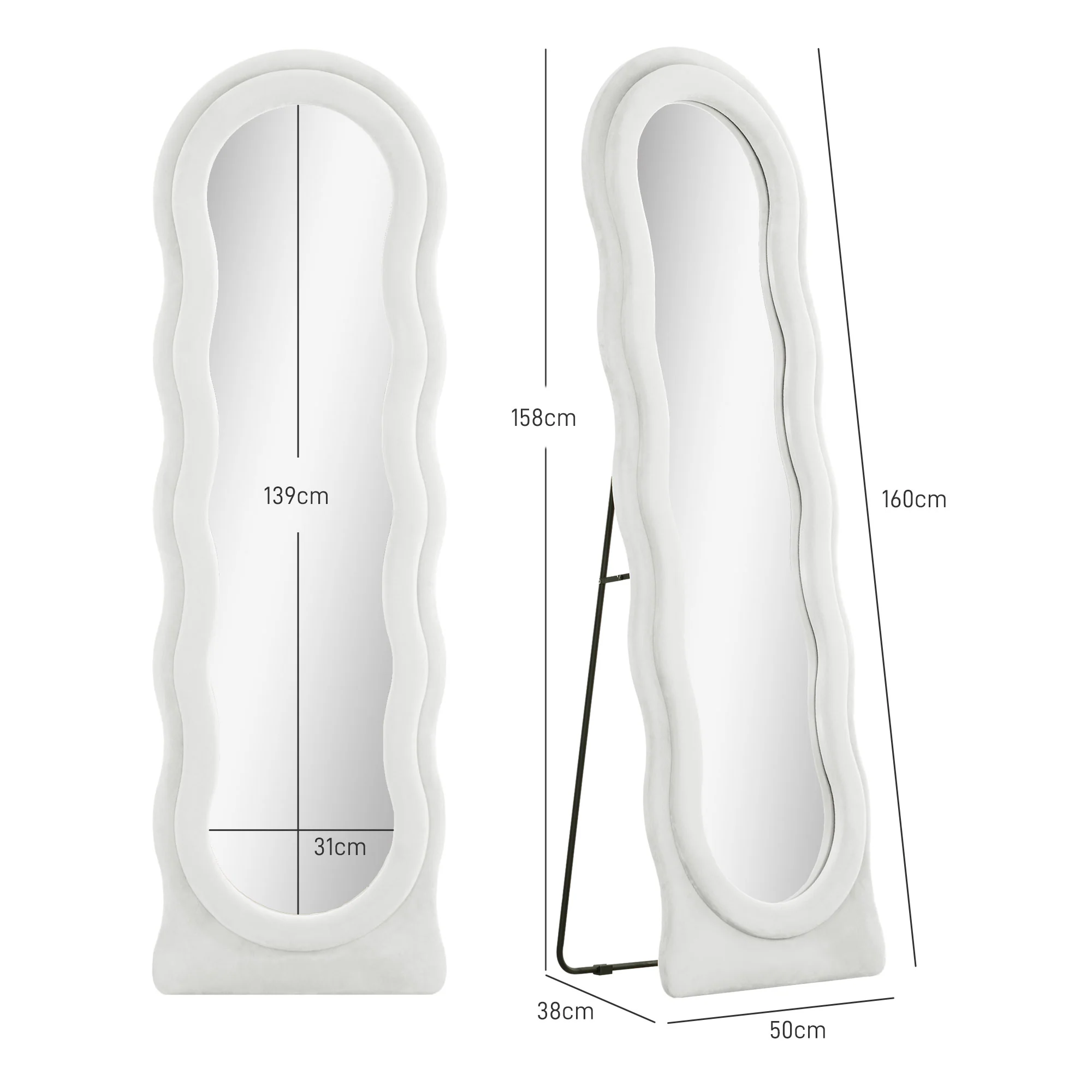 HOMCOM Full Length Mirror, Standing, Leaning or Wall Mirror - Image 14
