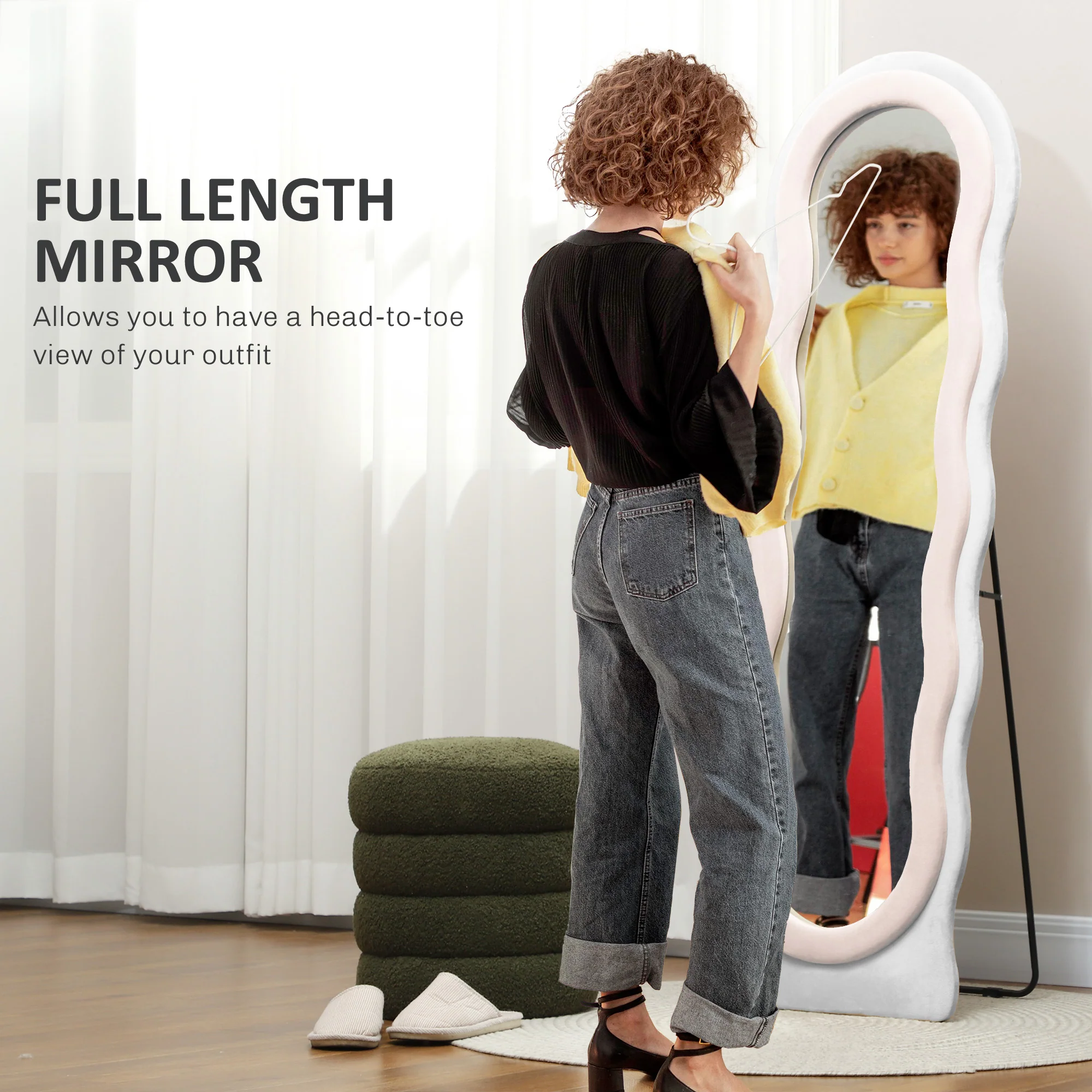 HOMCOM Full Length Mirror, Standing, Leaning or Wall Mirror - Image 4