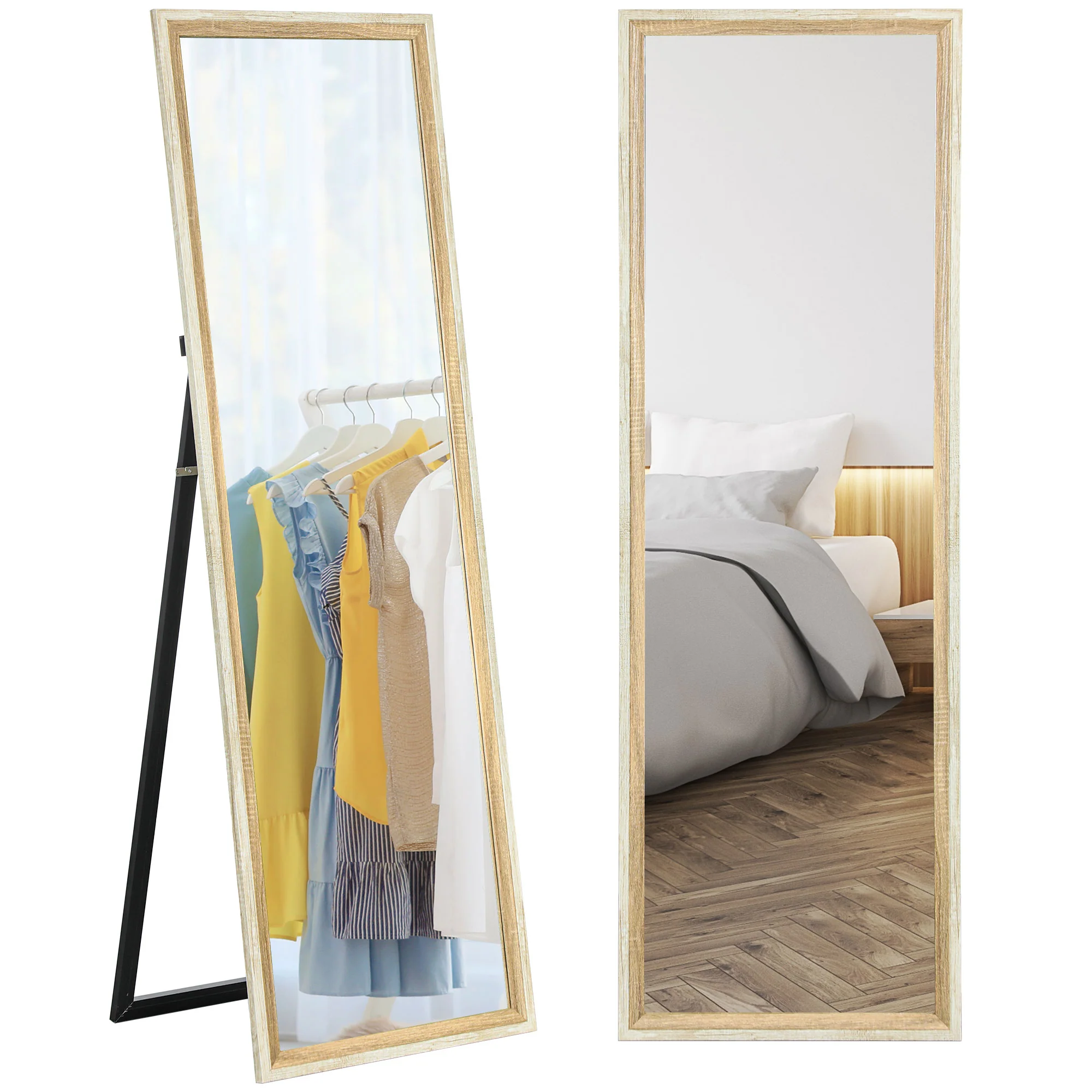 HOMCOM Full Length Mirror, Standing Leaning Wall, 163 X 53 Cm - Image 10
