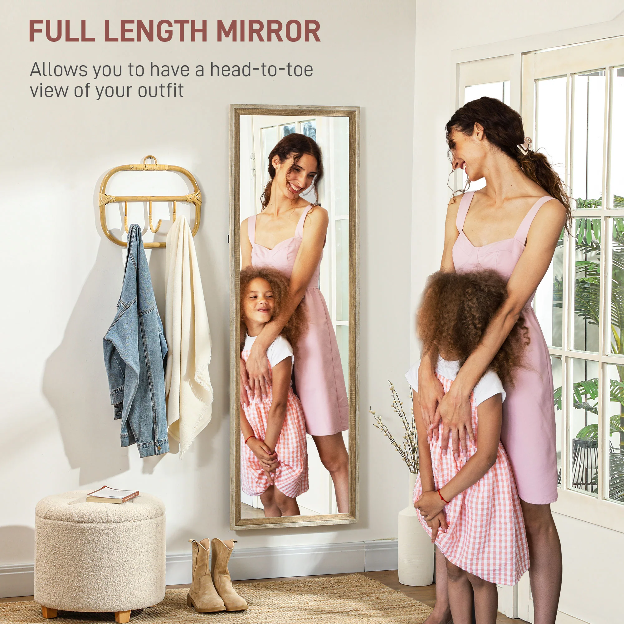 HOMCOM Full Length Mirror, Standing Leaning Wall, 163 X 53 Cm - Image 12