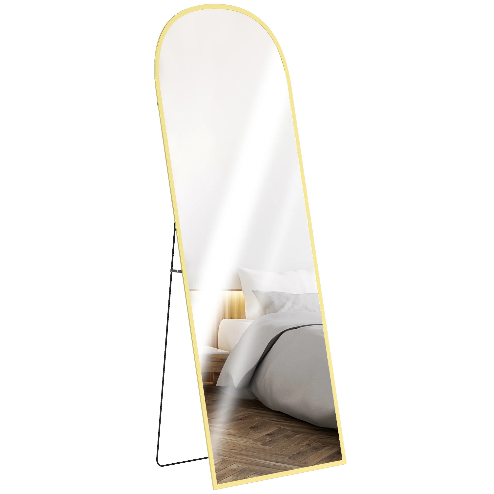 HOMCOM Full Length Mirror With Aluminium Alloy Frame Hanging Or Leaning - Image 10