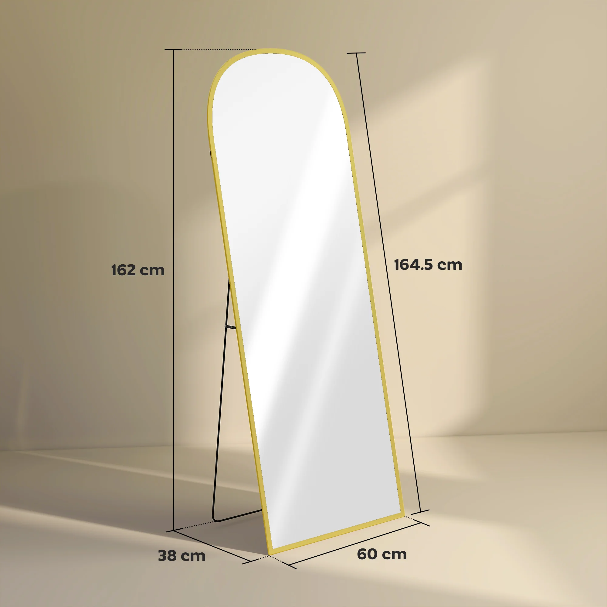 HOMCOM Full Length Mirror With Aluminium Alloy Frame Hanging Or Leaning - Image 14