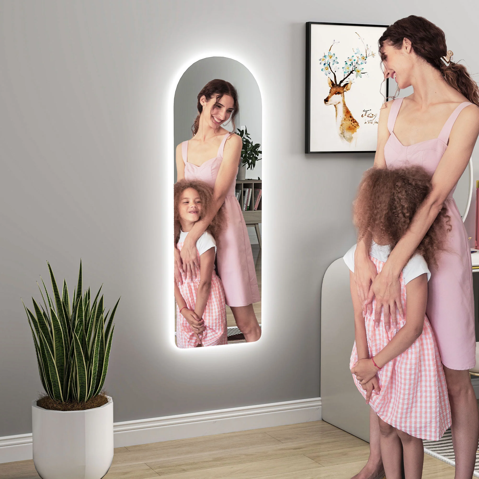 HOMCOM Full Length Wall Mirror With Lights Dimming And 3 Colour Adjustable - Image 9