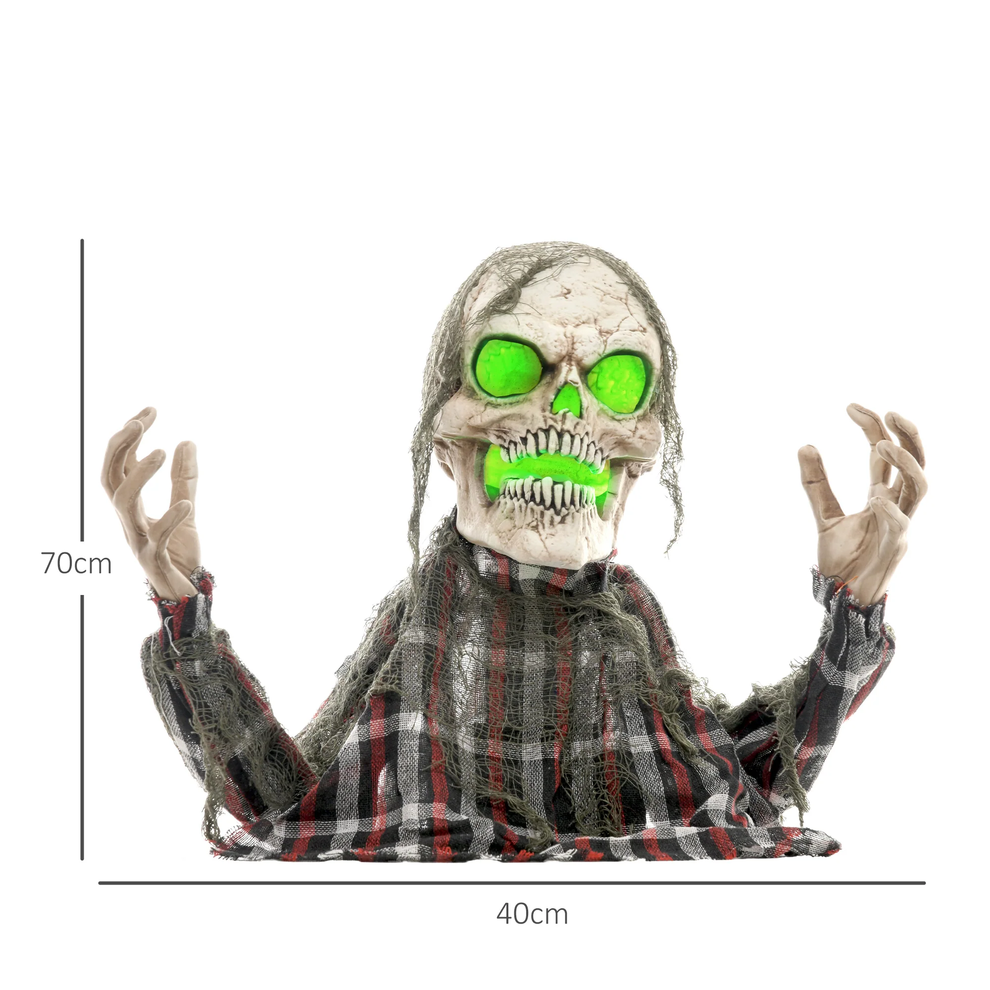 HOMCOM Groundbreaker Skeleton Halloween Animatronic Prop for Indoor Outdoor - Image 3