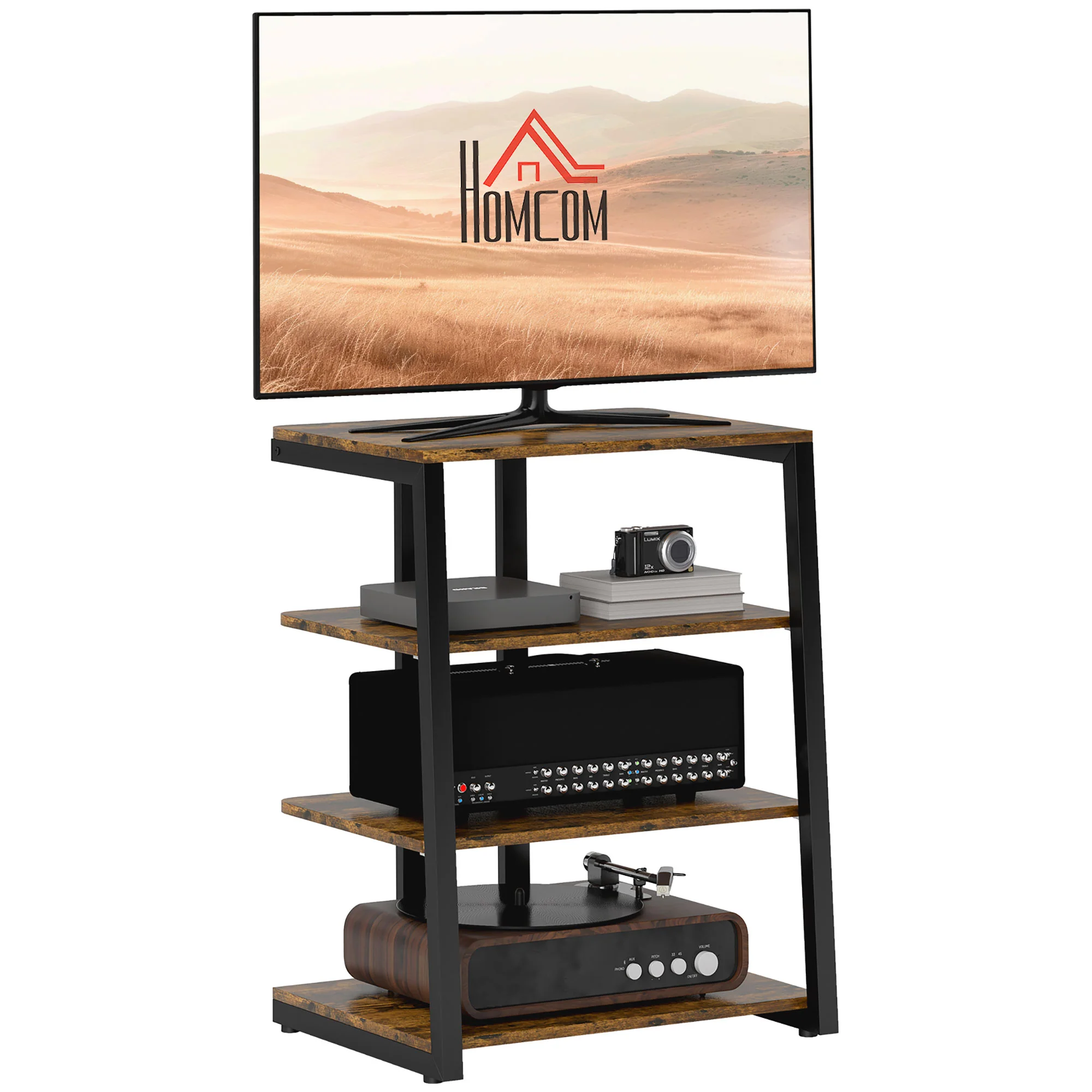 HOMCOM HiFi Rack Stand W/ 4-Tier Record Player Stand - Image 10