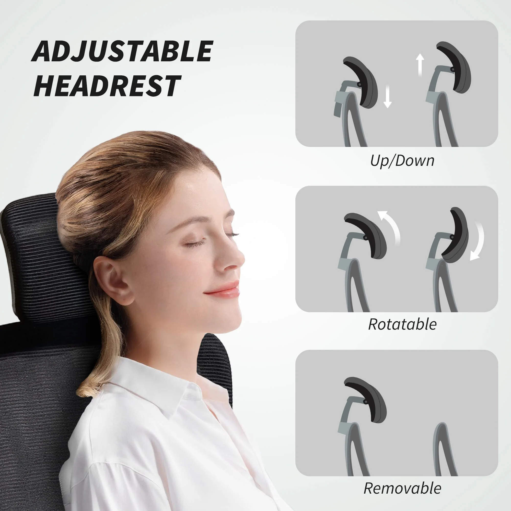 HOMCOM High Back Mesh Computer Desk Chair With Lumbar Support, Black - Image 4