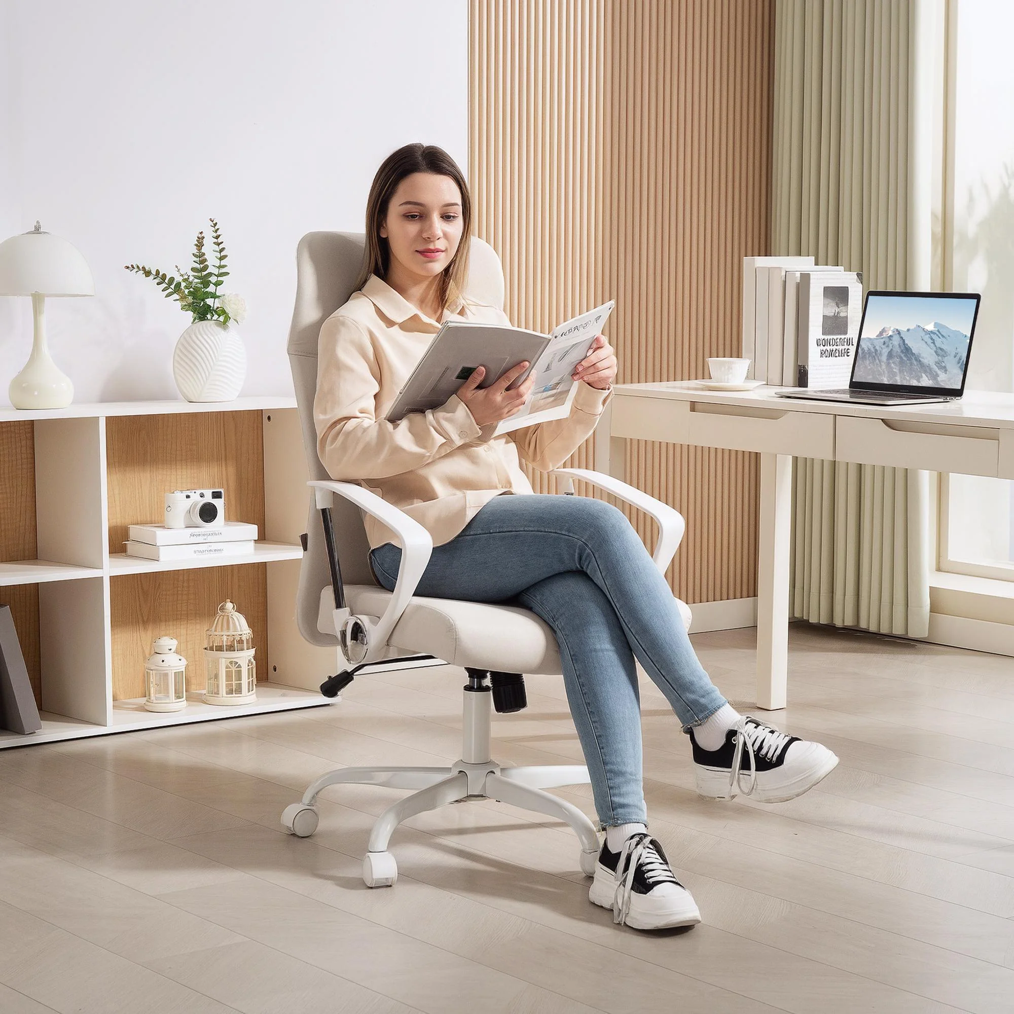 HOMCOM High Back Office Chair, Computer Desk Chair For Home - Image 2