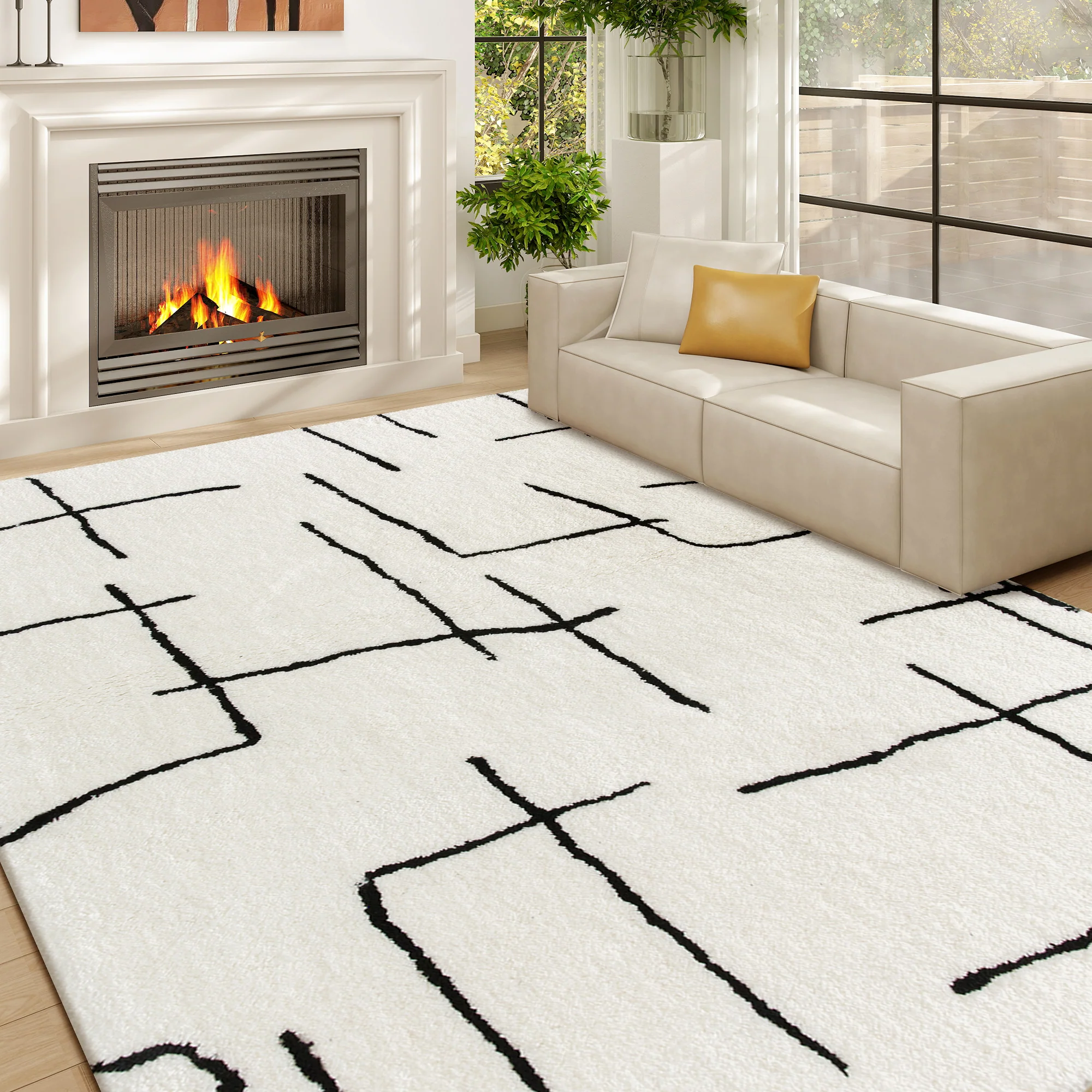 HOMCOM High Pile Modern Shaggy Rug, Soft Floor Carpet 120 X 170 Cm - Image 11