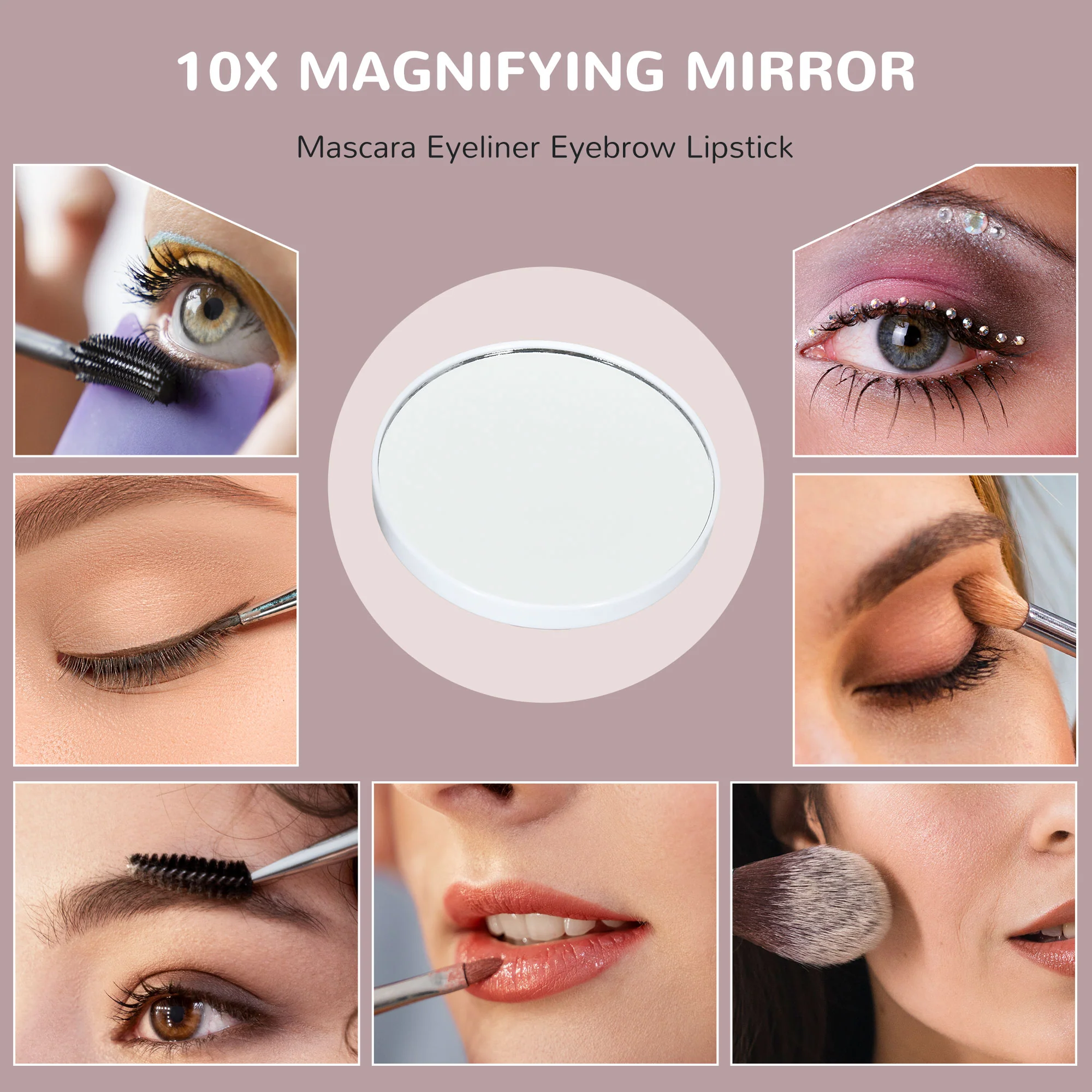 HOMCOM Hollywood Dimmable Lighted Makeup Mirror With Magnifier, USB Port - Image 8