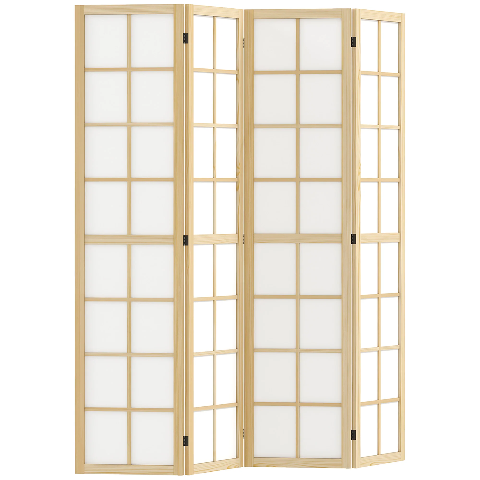 HOMCOM Indoor Room Partition, 4 Panel Folding Room Divider, 160 X 170cm