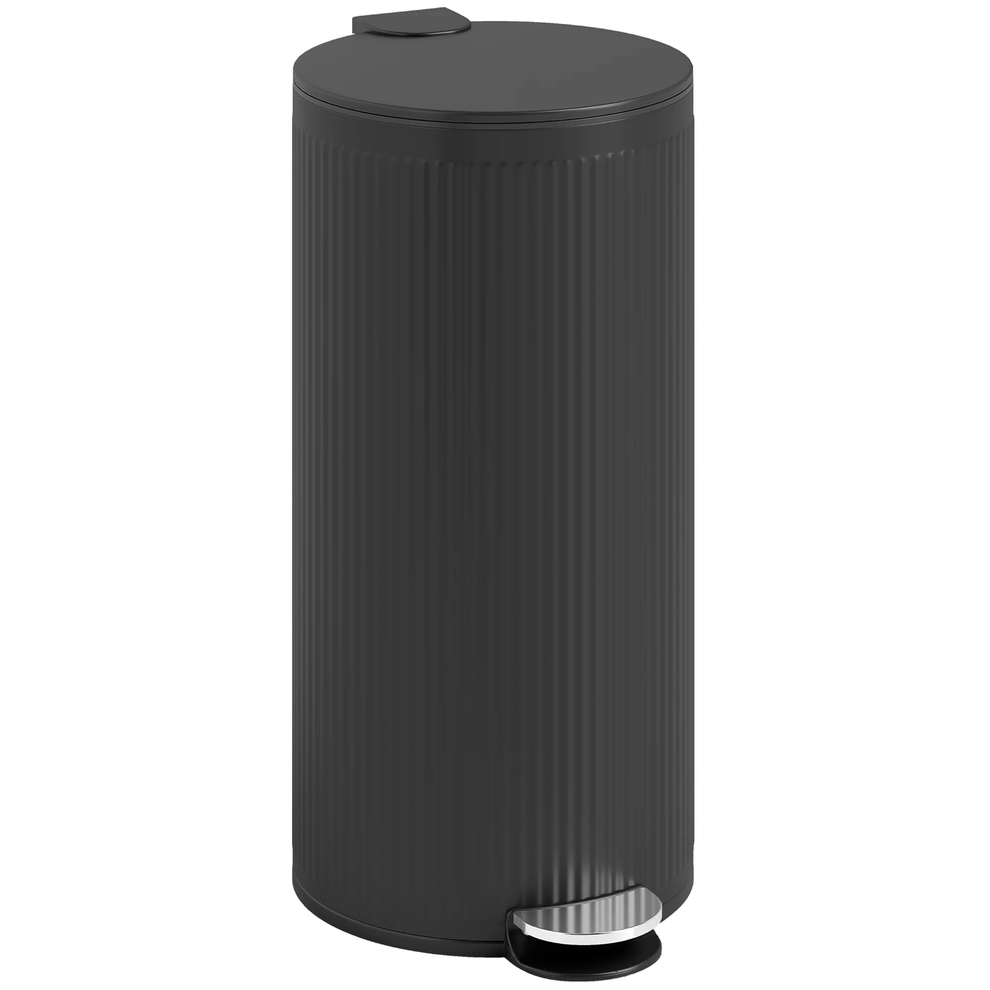 HOMCOM Kitchen Bin, 30 Litre Pedal Rubbish Bin With Removable Bucket, Black