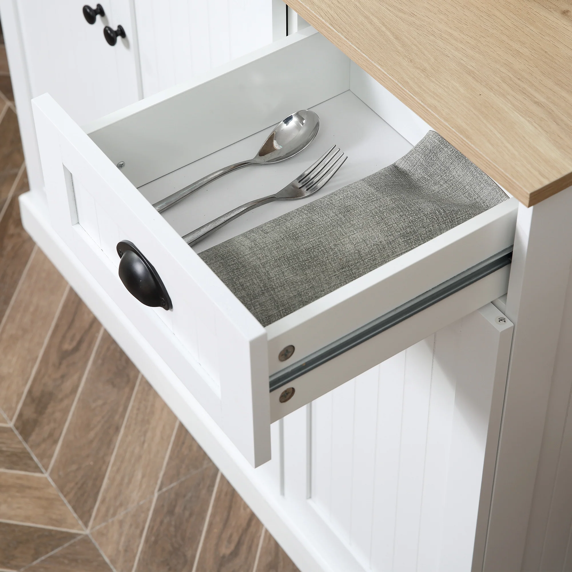 HOMCOM Kitchen Cupboard Storage Cabinet Microwave Oven Stand with Storage - Image 8