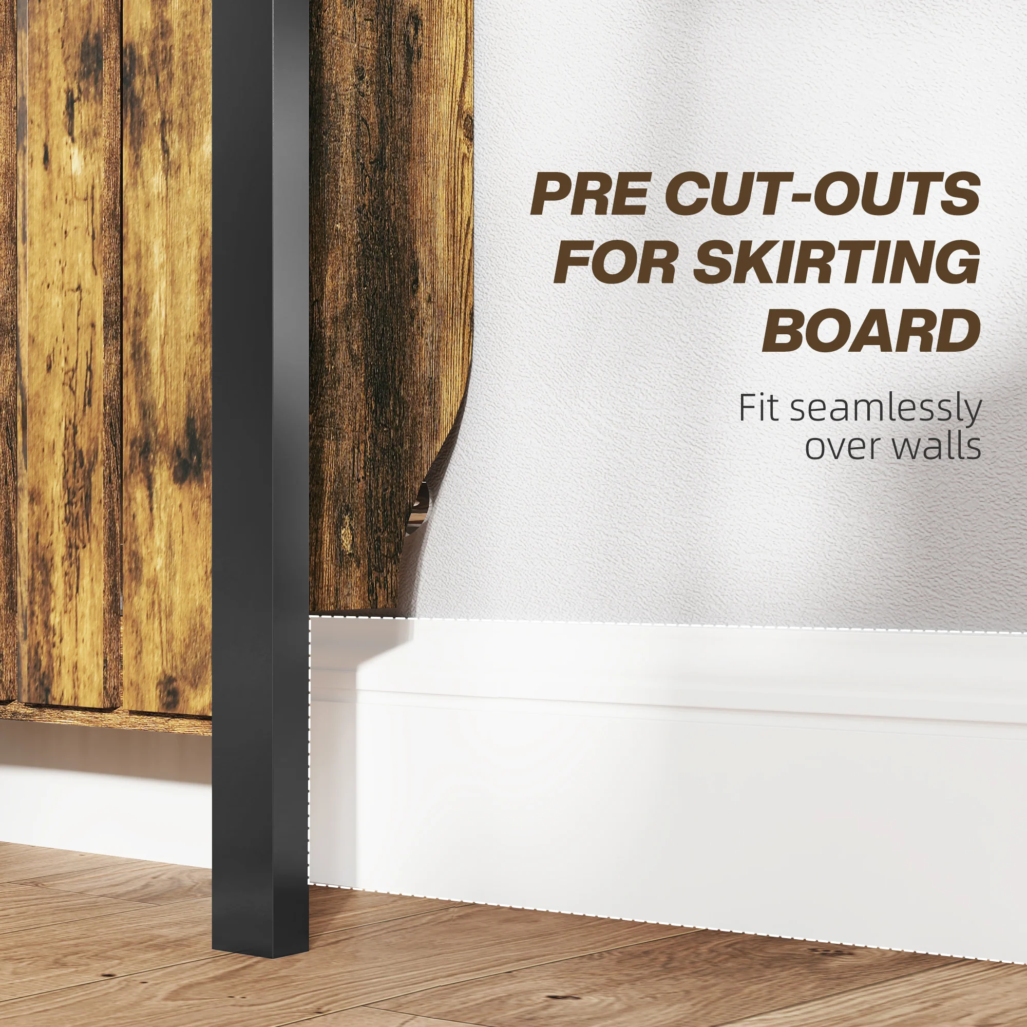 HOMCOM Large Radiator Cover With Drawers And Vertical Slats 119 X 19 X 93cm - Image 7