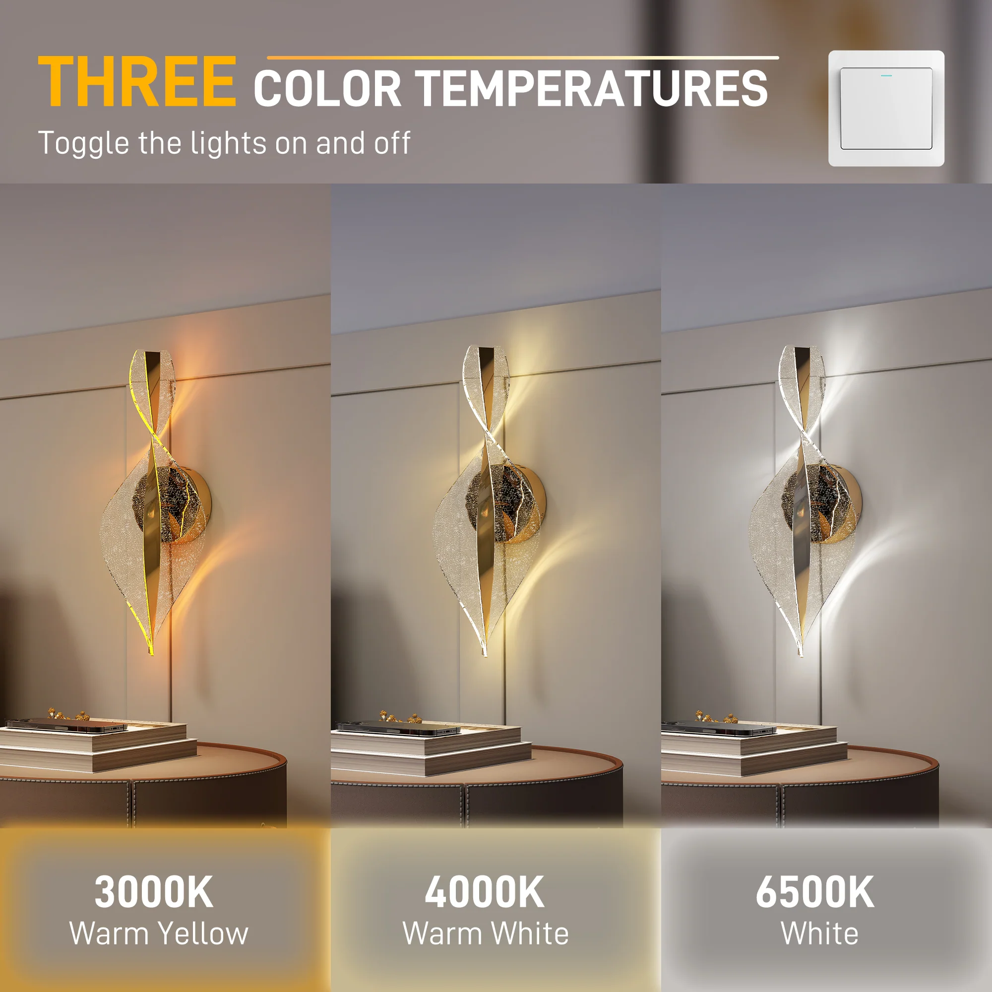 HOMCOM Led Wall Lamp 2 Pack, Modern Indoor Spiral Wall Light - Image 12