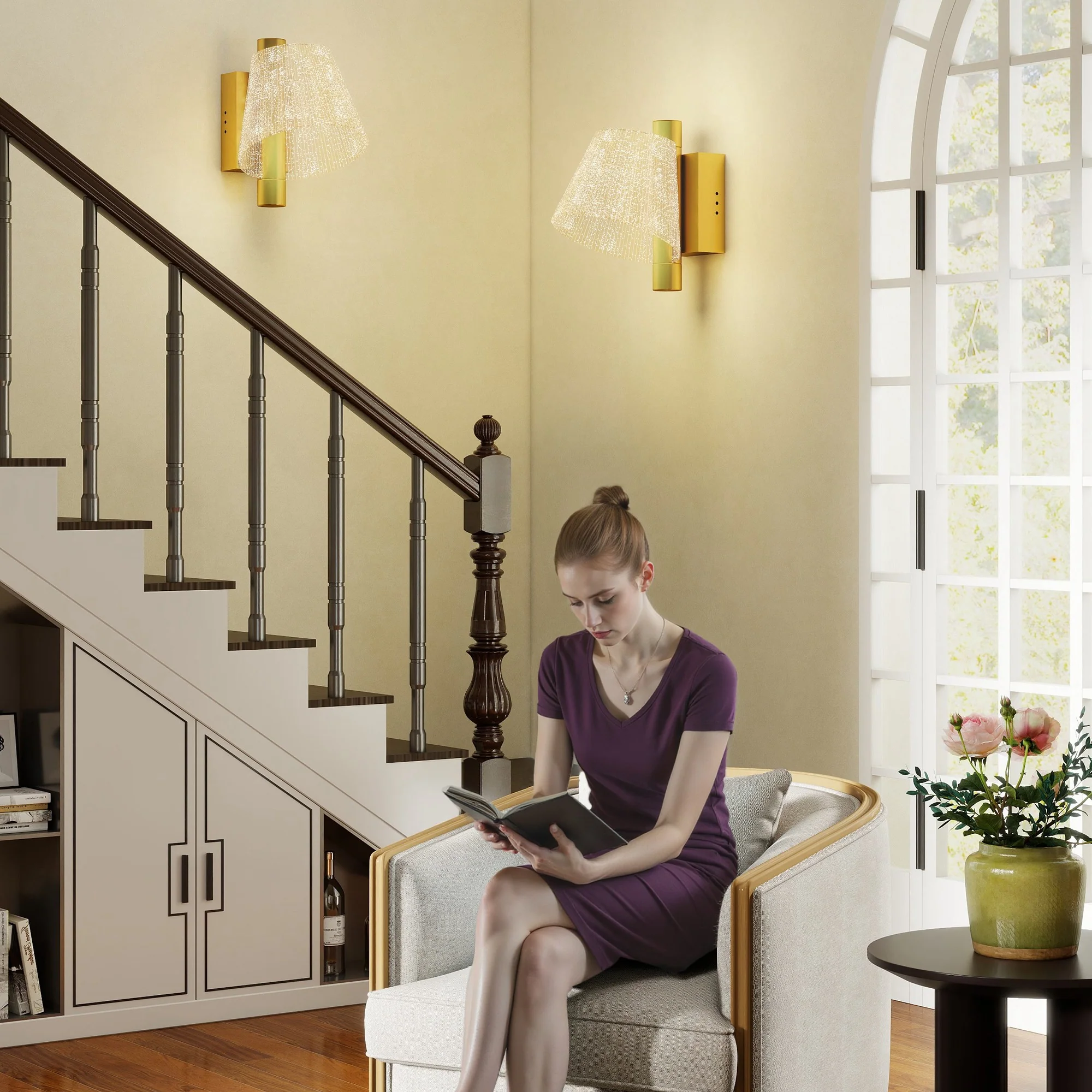 HOMCOM Led Wall Lamp 2 Pack, Modern Indoor Starry Wall Light - Image 18