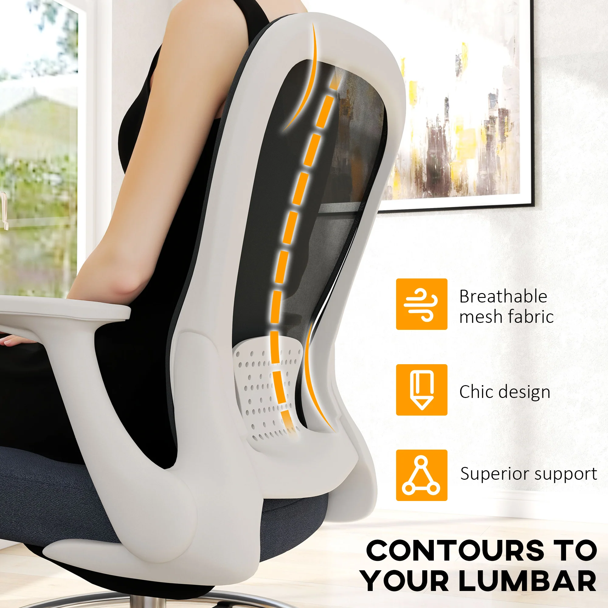 HOMCOM Mesh Draughtsman Chair, Ergonomic Drafting Chair - Image 16