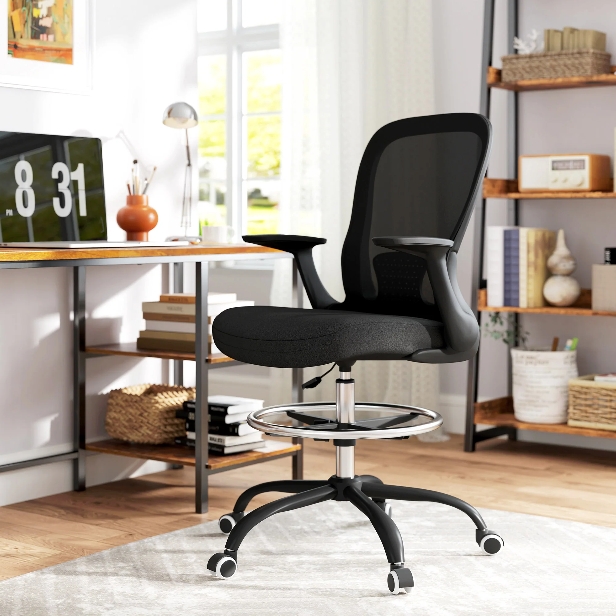 HOMCOM Mesh Draughtsman Chair, Ergonomic Drafting Chair - Image 20