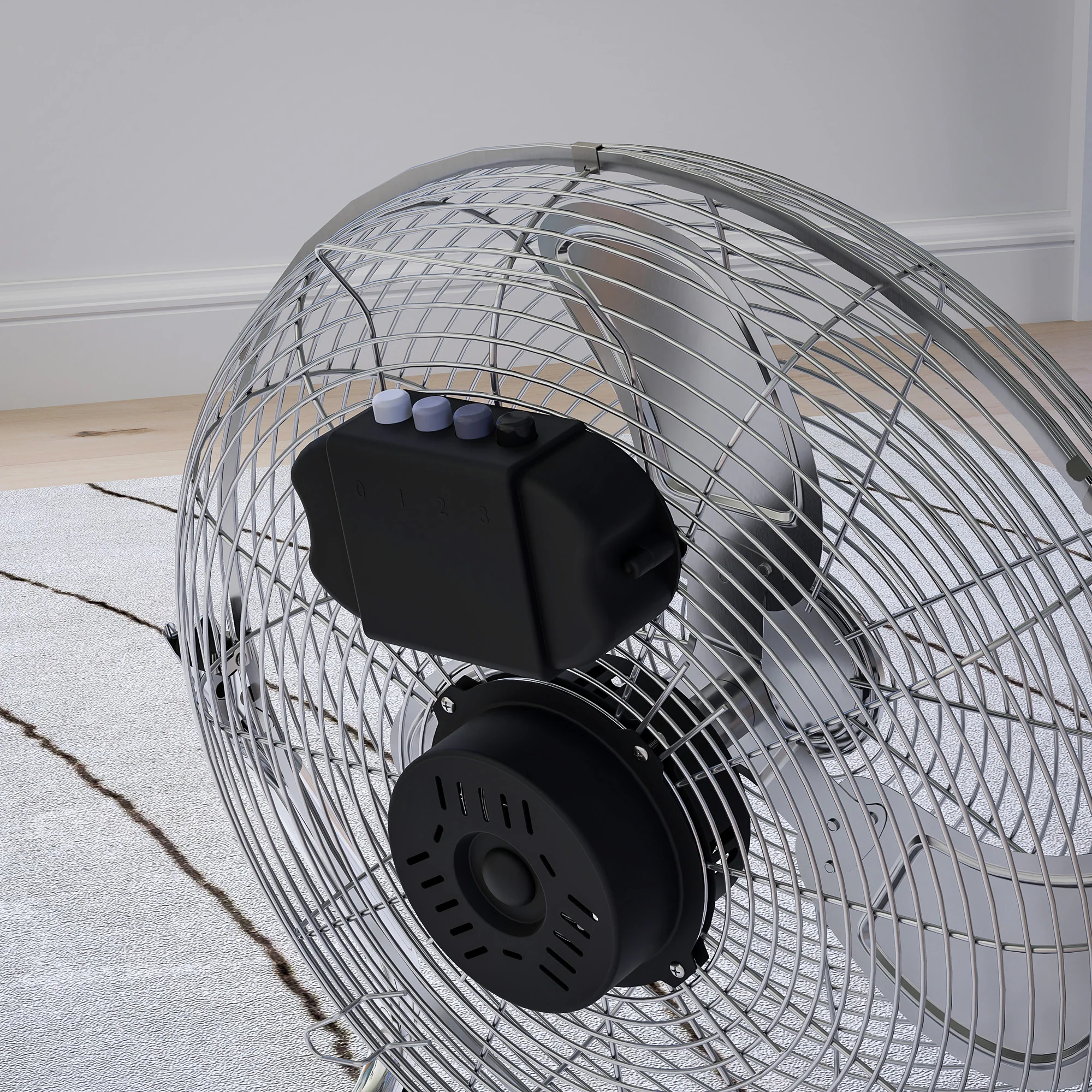 HOMCOM Metal Desk Fan, Electric Table Fan with 3 Speed Settings, Silver - Image 9