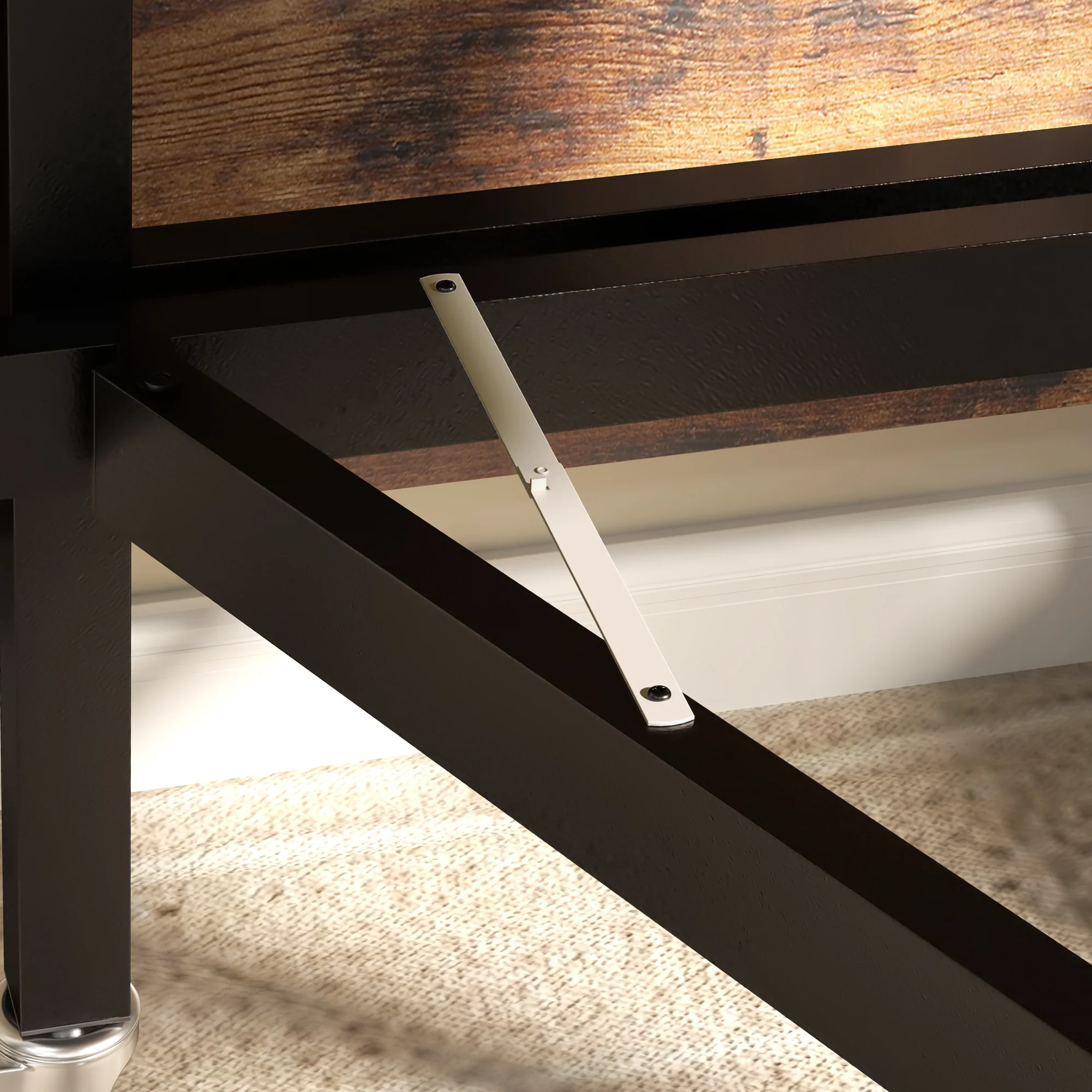 HOMCOM Mobile Drop Leaf Table, Folding Kitchen Table with 6 Wheels - Image 18