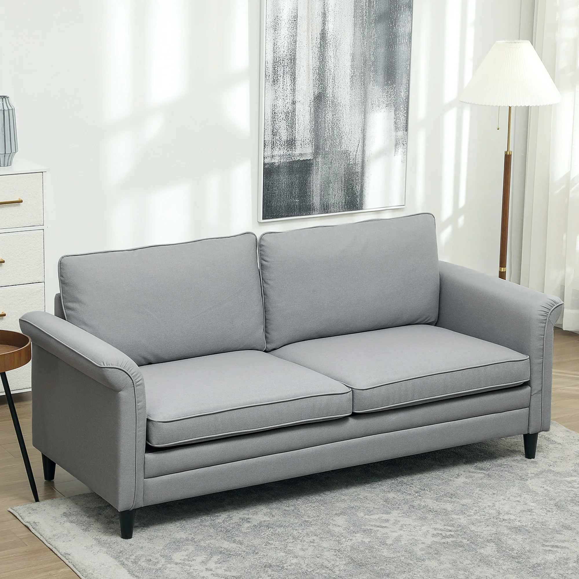 HOMCOM Modern 3 Seater Sofa for Living Room, Fabric Couch Settee - Image 11