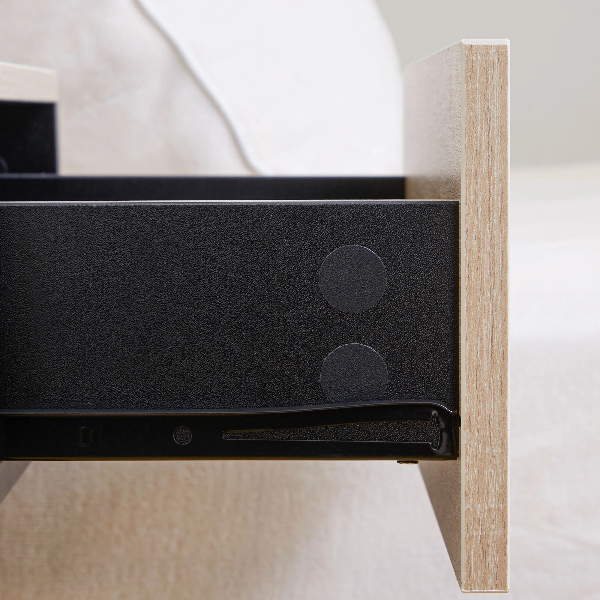HOMCOM Modern Bedside Table Set of 2 with Drawer and Shelf - Image 9