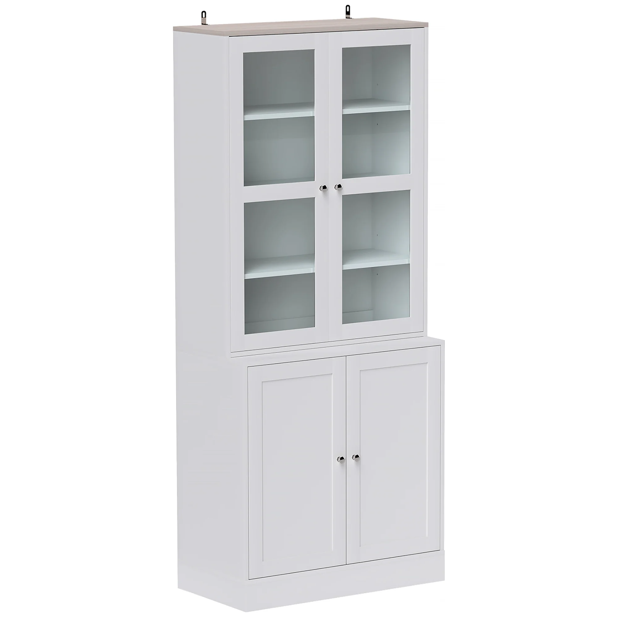 HOMCOM Modern Bookcase Display Storage Cabinet w/ Doors Adjustable Shelves - Image 10