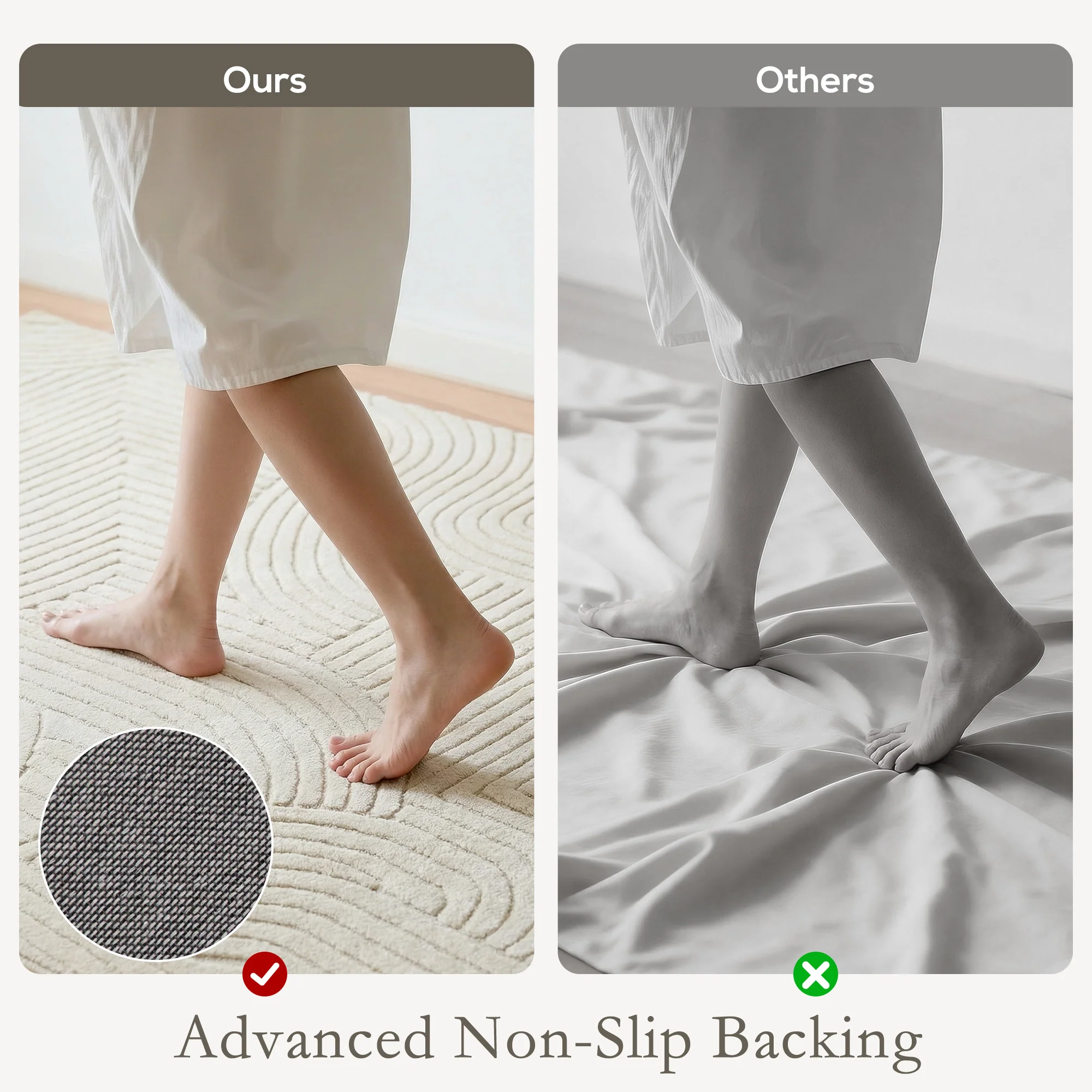 HOMCOM Modern Geometric Rug, Thick Plush, Non-Slip,Cream - Image 13