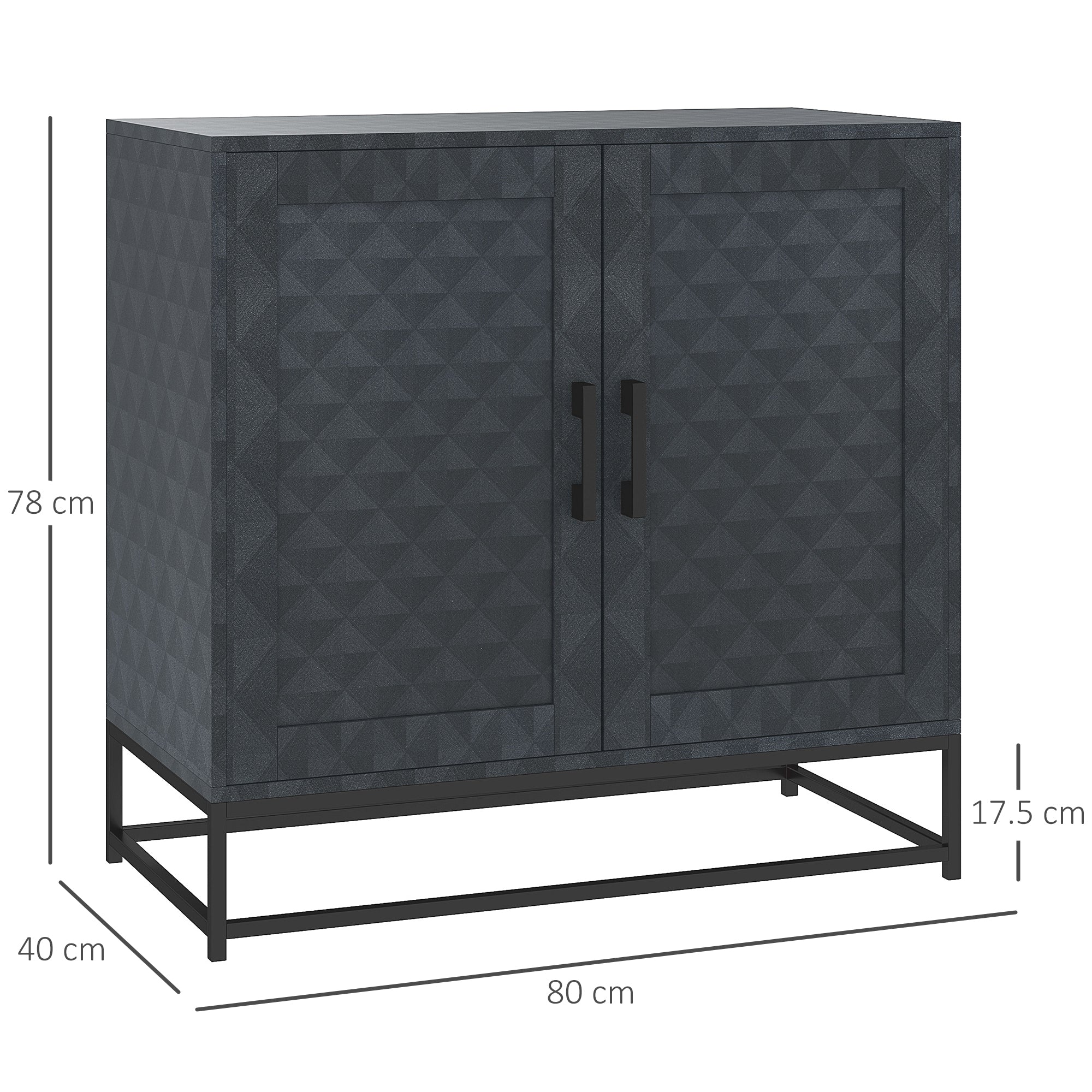 HOMCOM Modern Storage Cupboard with Adjustable Shelf and 2 Doors - Image 14
