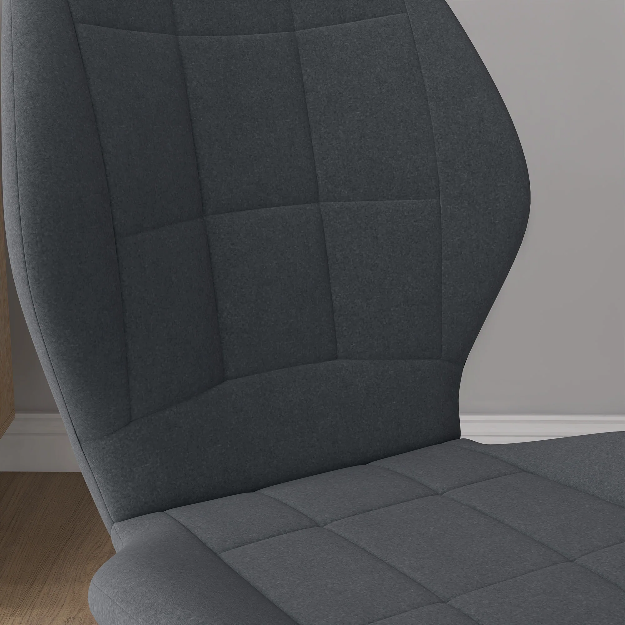 HOMCOM Modern Style Kitchen Chairs Set Of 4 With Flannel Upholstered, Dark Grey - Image 9