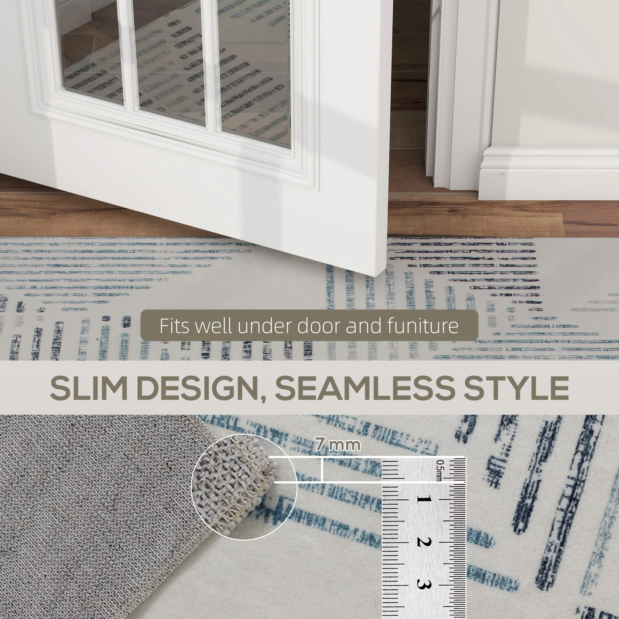 HOMCOM Non-Slip Large Rug for Living Room - Image 25