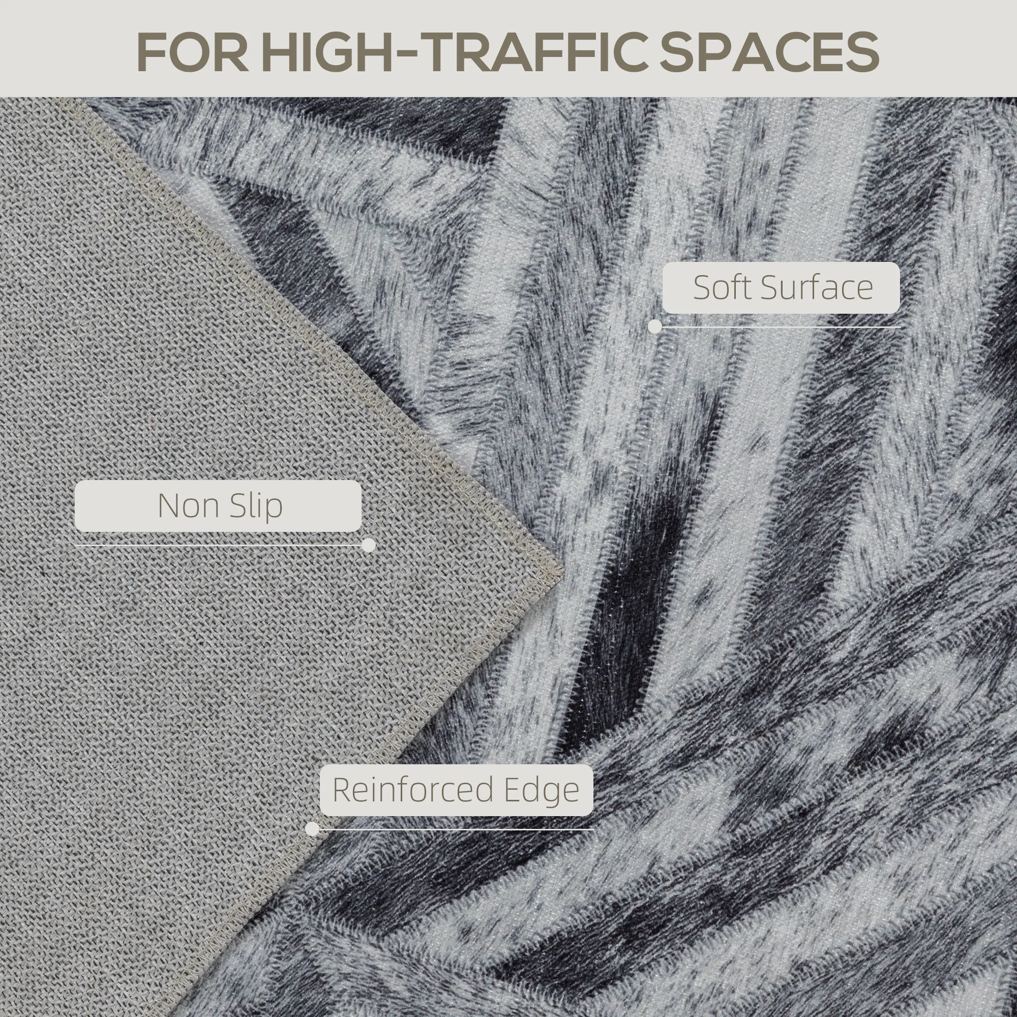 HOMCOM Non-Slip Washable Rug, Chenille Floor Carpet For Living Room, - Image 22