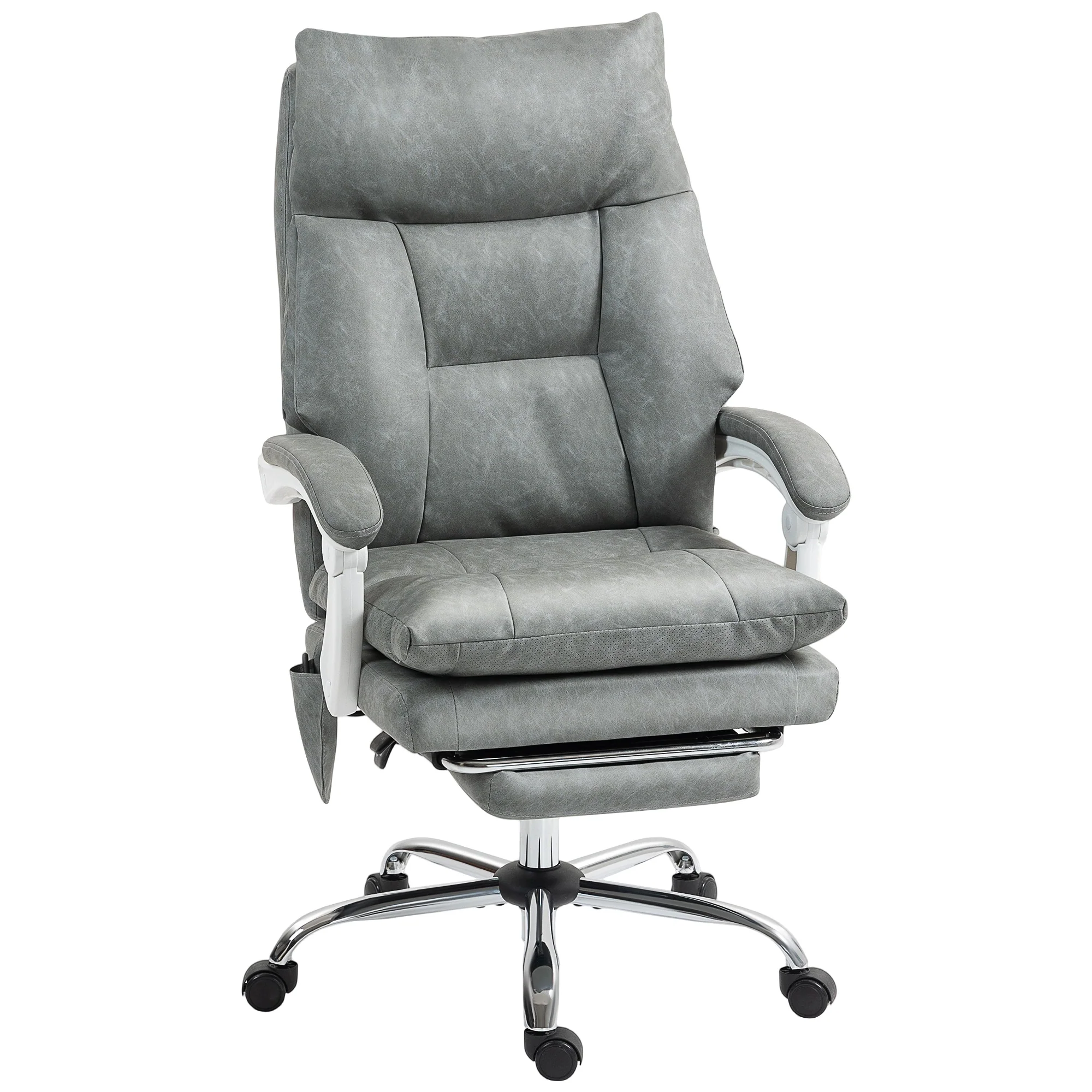 HOMCOM Office Chair With Adjustable Lumbar Support, Computer Chair, Grey
