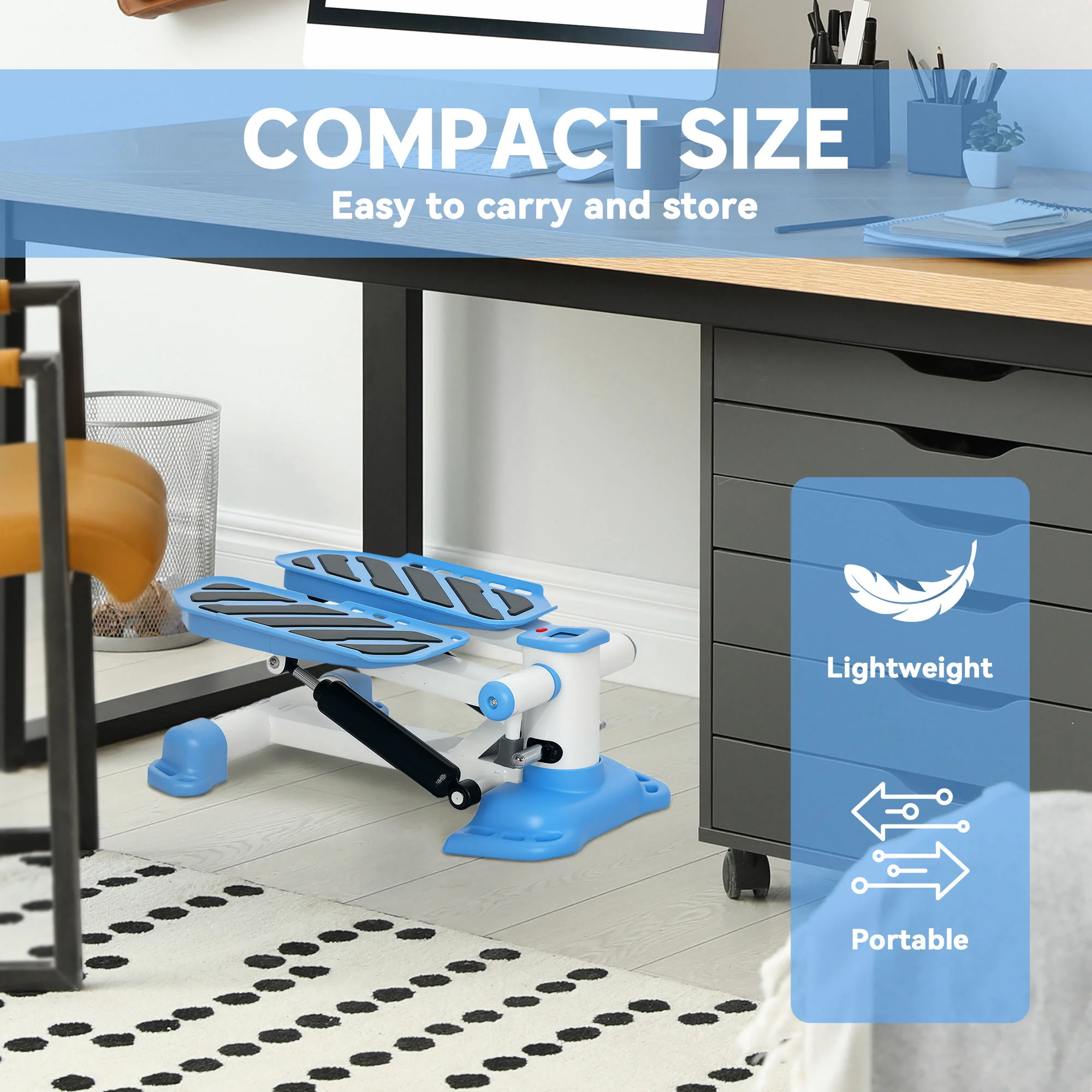 HOMCOM Portable Mini Stepper Step Machine for Home Gym Office Exercise - Image 4