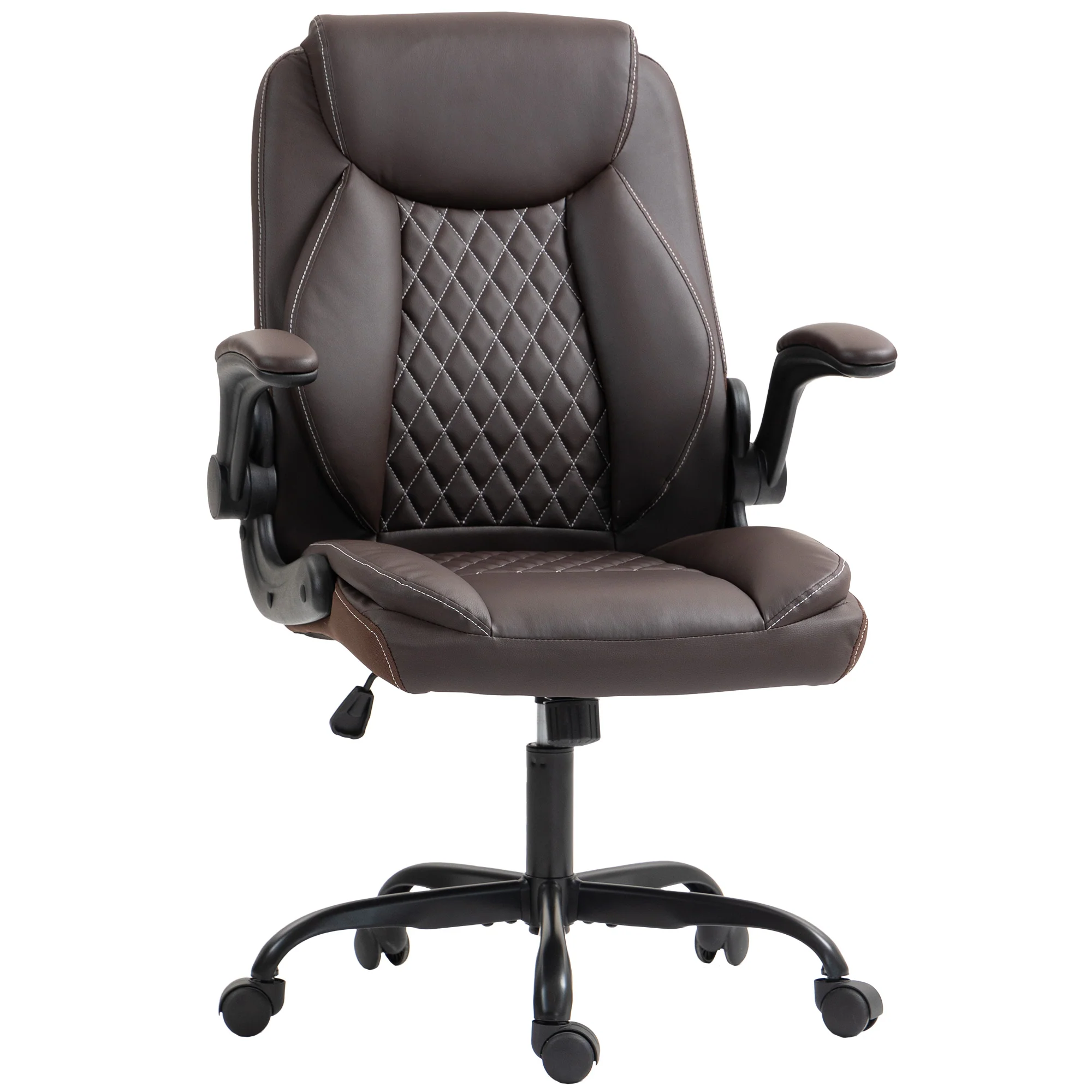 HOMCOM PU Leather Office Desk Chair With Thick Cushion - Image 10