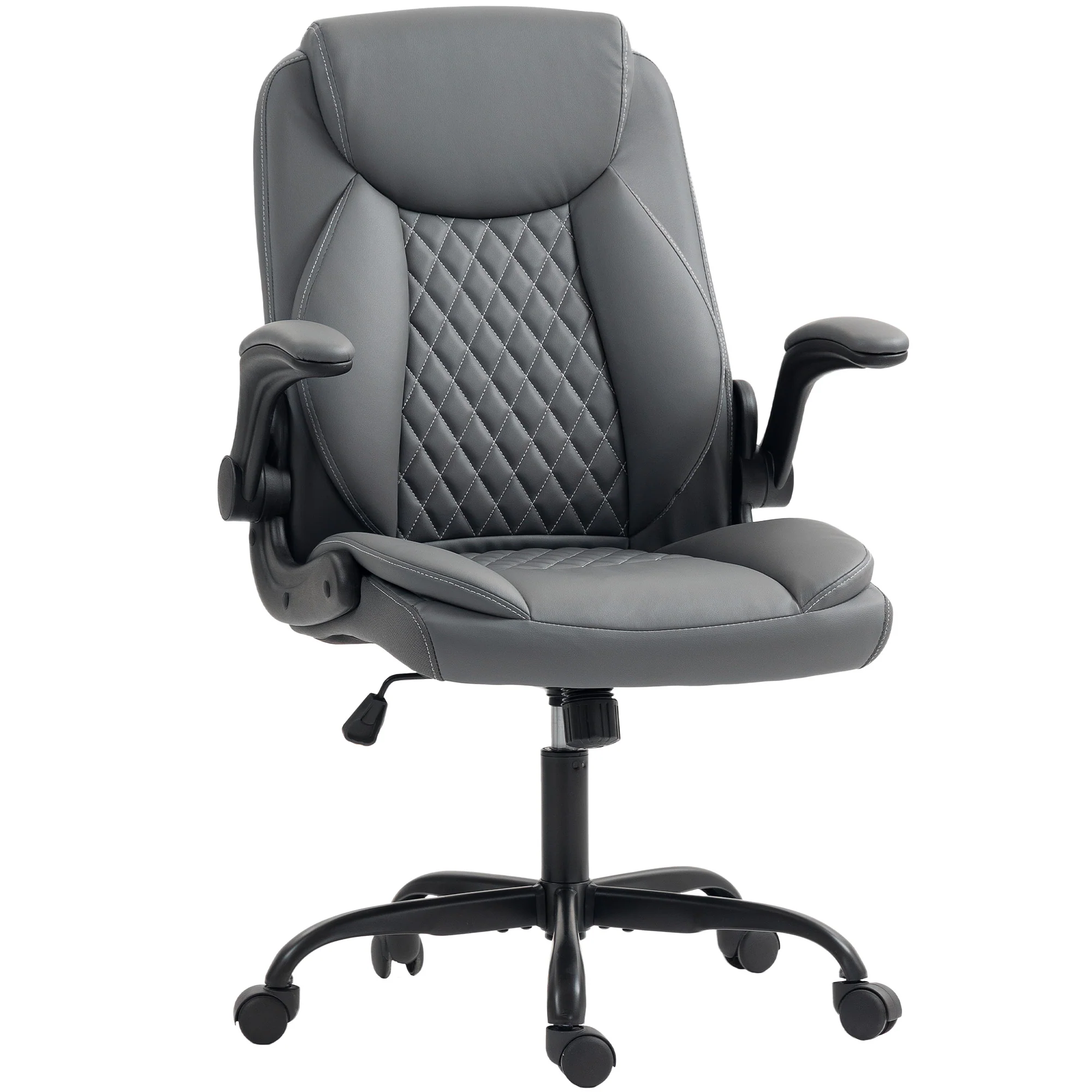 HOMCOM PU Leather Office Desk Chair With Thick Cushion - Image 19