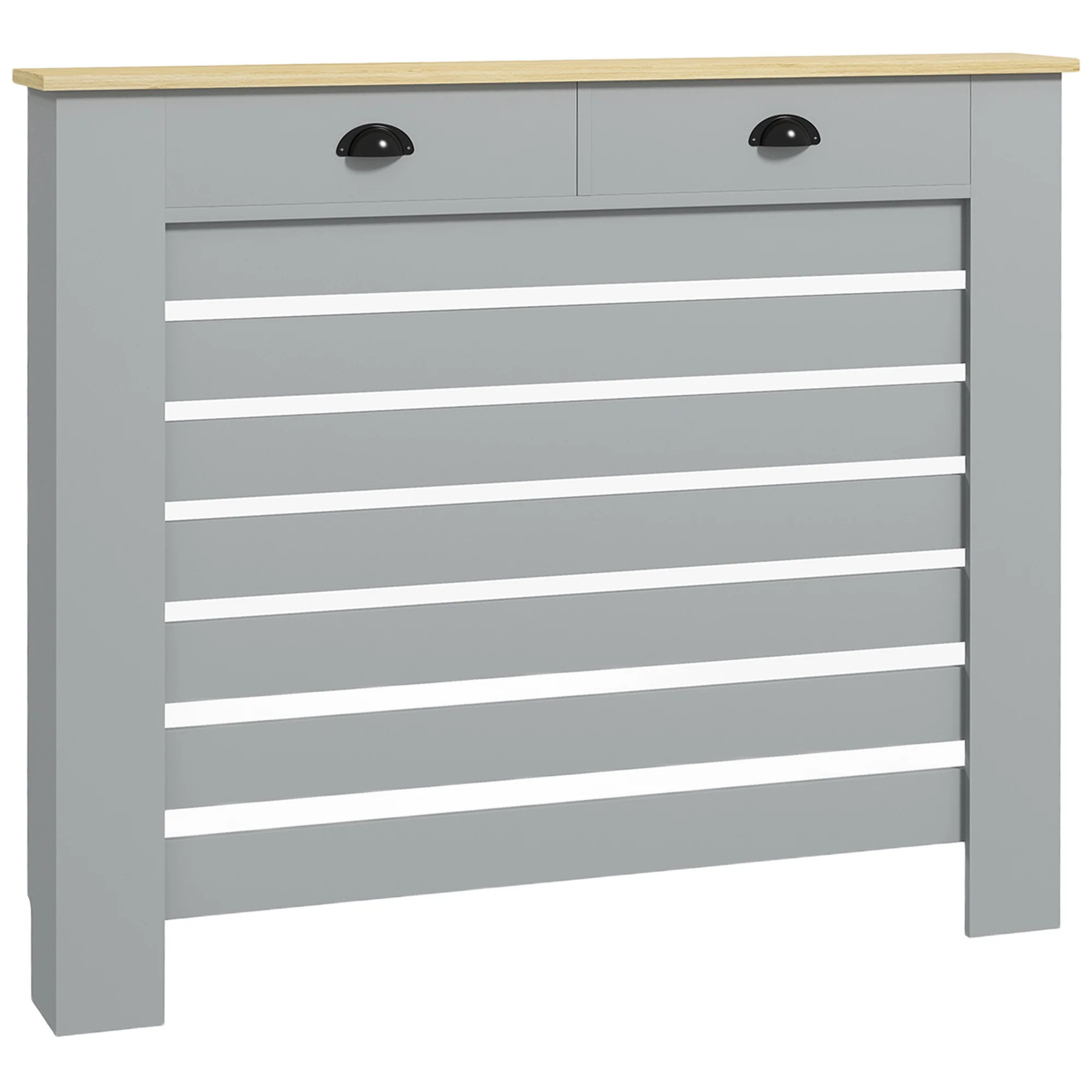 HOMCOM Radiator Cover With Drawer, Horizontal Slat - Image 10