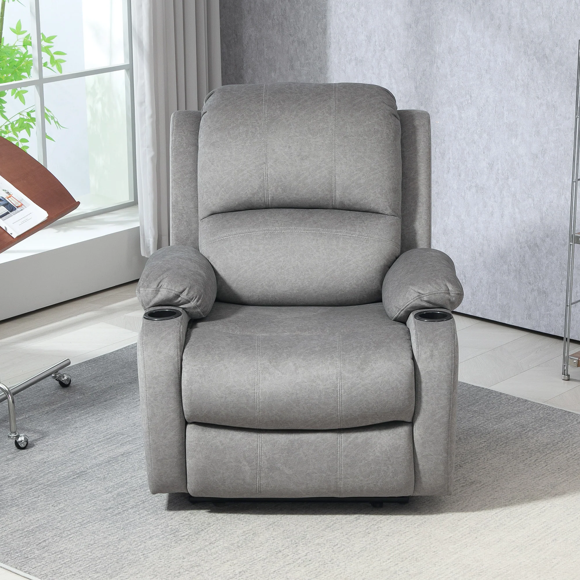 HOMCOM Recliner Armchair For Living Room, Recliner Chair With Cup Holder - Image 17