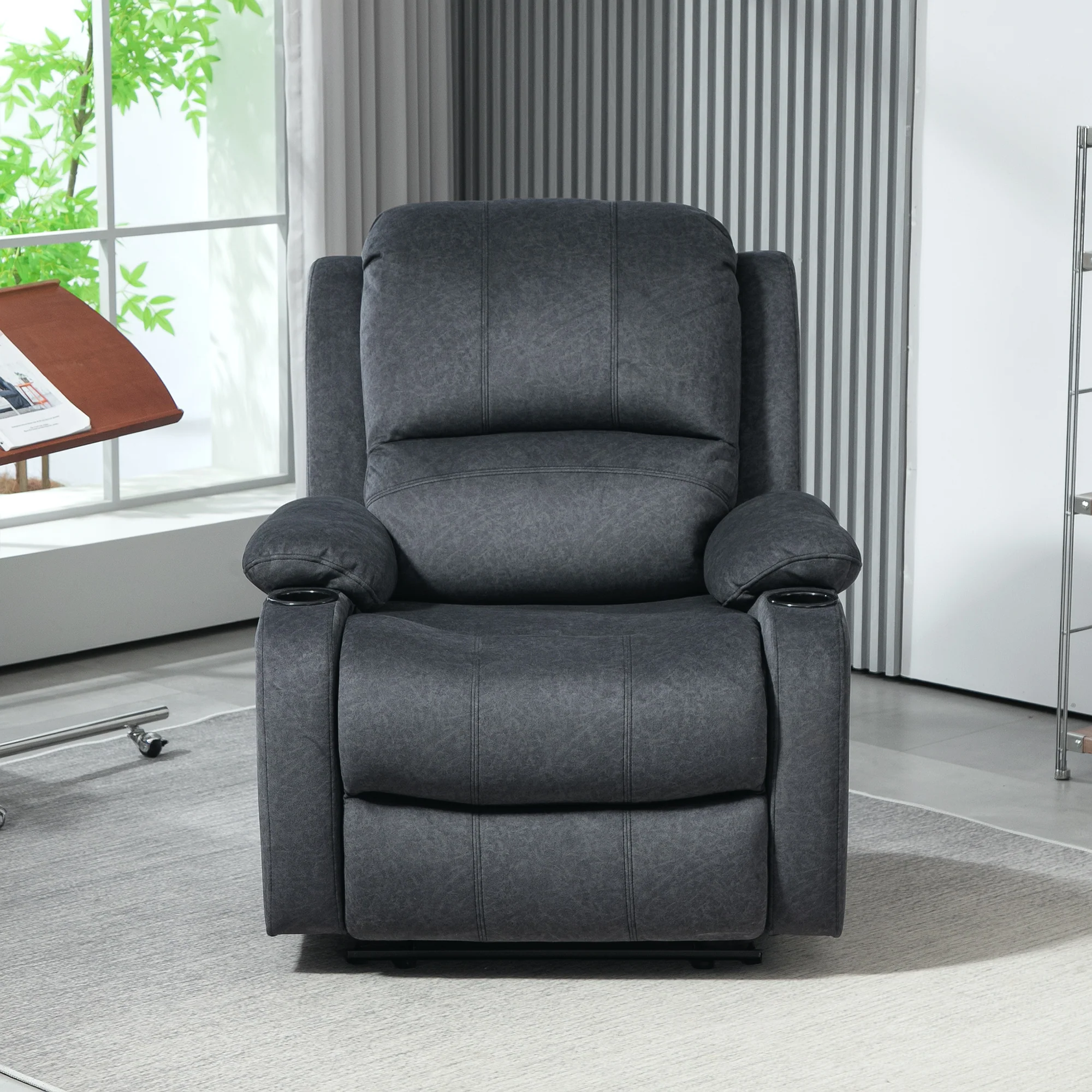 HOMCOM Recliner Armchair For Living Room, Recliner Chair With Cup Holder - Image 8