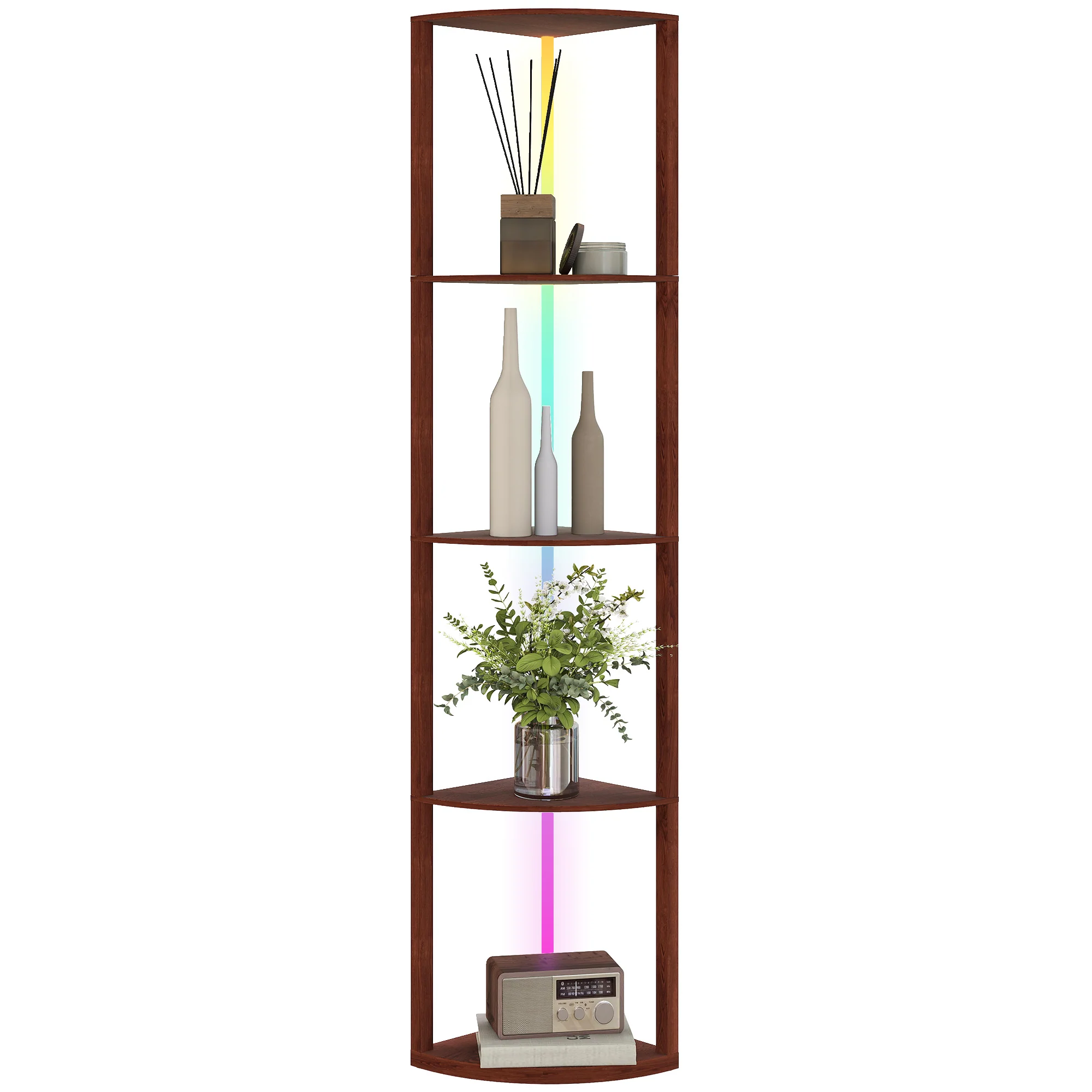 HOMCOM RGB LED Floor Lamp With Shelves And Remote Control For Living Room - Image 19