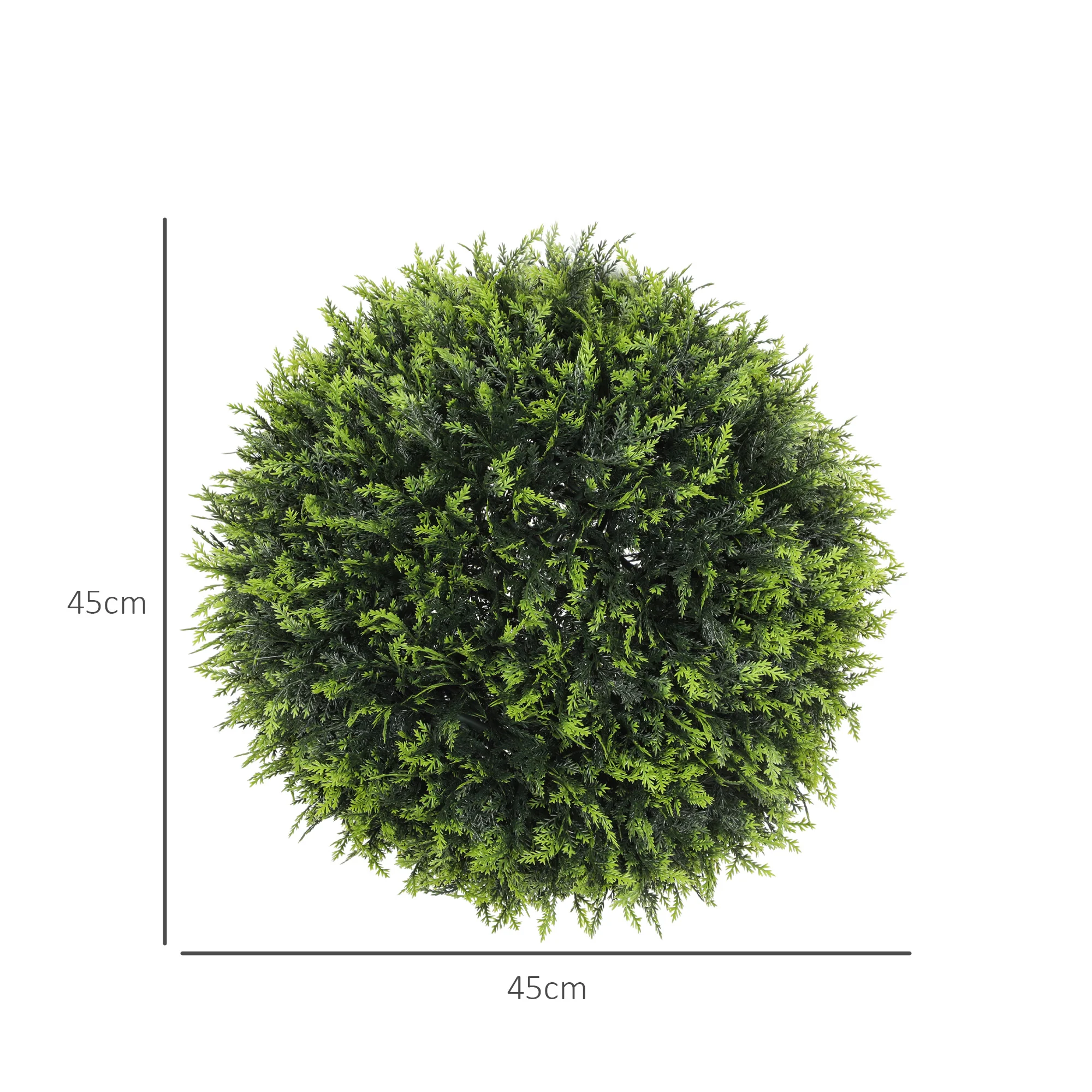 HOMCOM Set Of 2 Artificial Plant Topiary Balls, Faux Plants For Decor, Green - Image 5