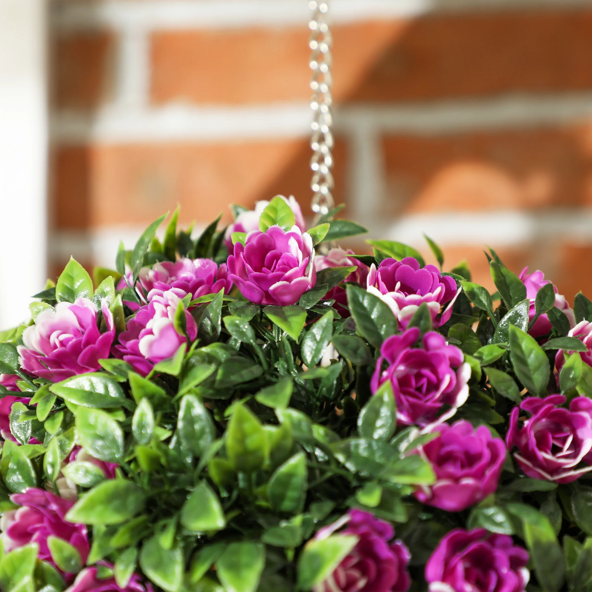 HOMCOM Set Of 2 Artificial Plant Topiary Rose Balls, Faux Plants - Image 18