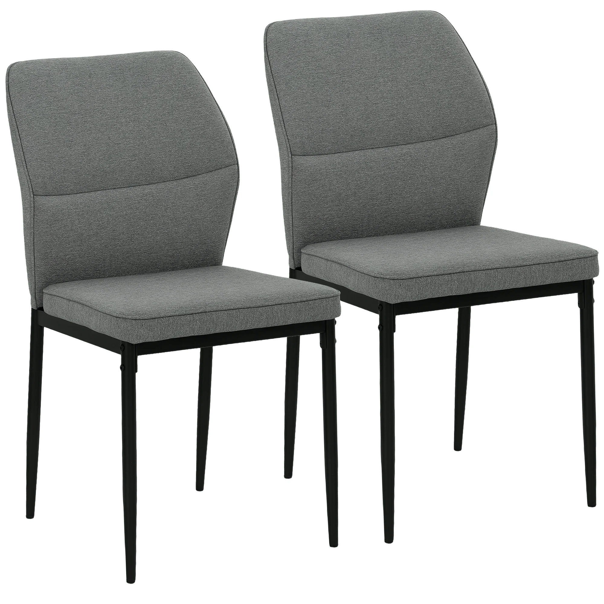 HOMCOM Set of 2 Dining Chairs with Curved Back Padded Seat for Kitchen - Image 10