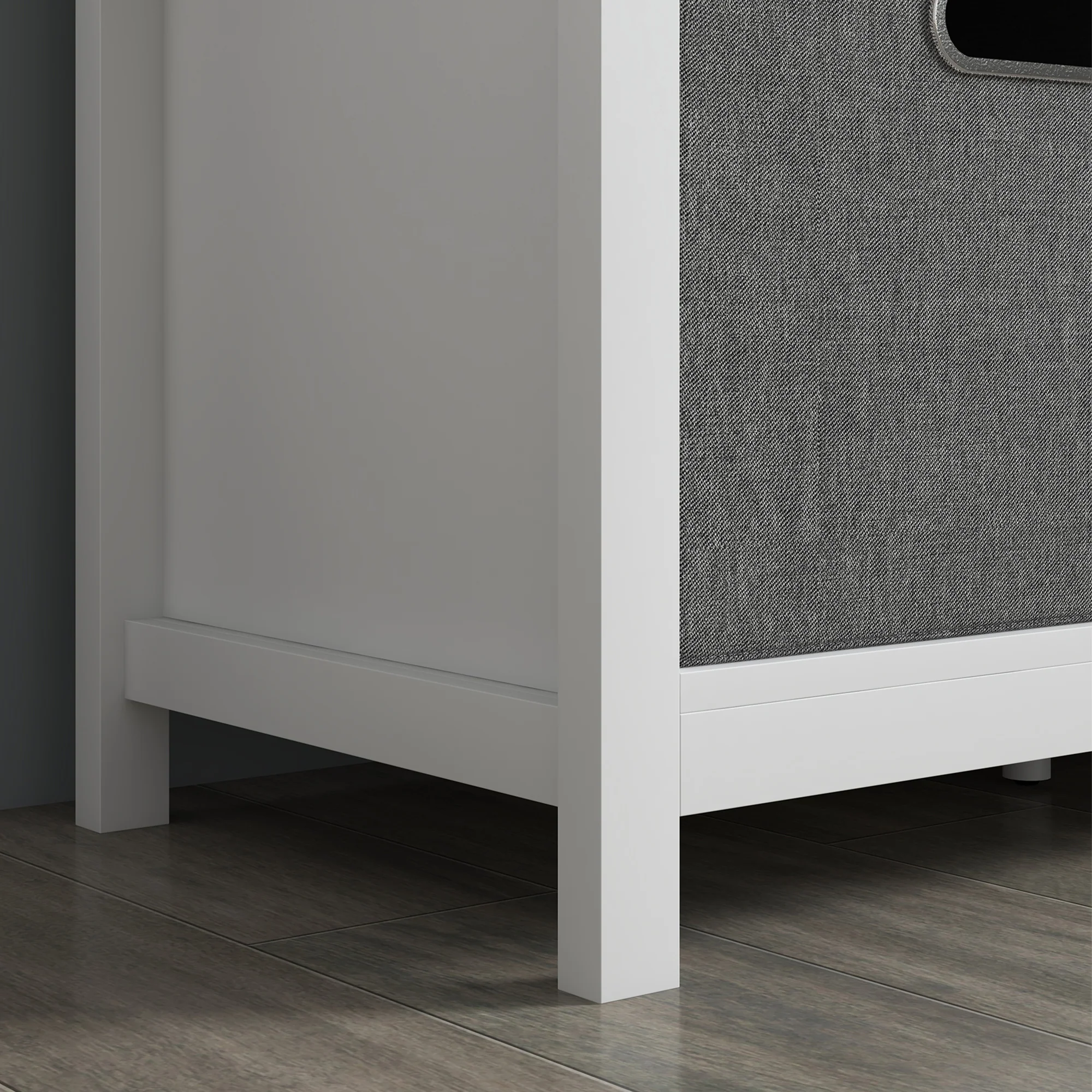 HOMCOM Shoe Bench With Cushioned Seat Fabric Drawers For Entryway Hallway White - Image 9