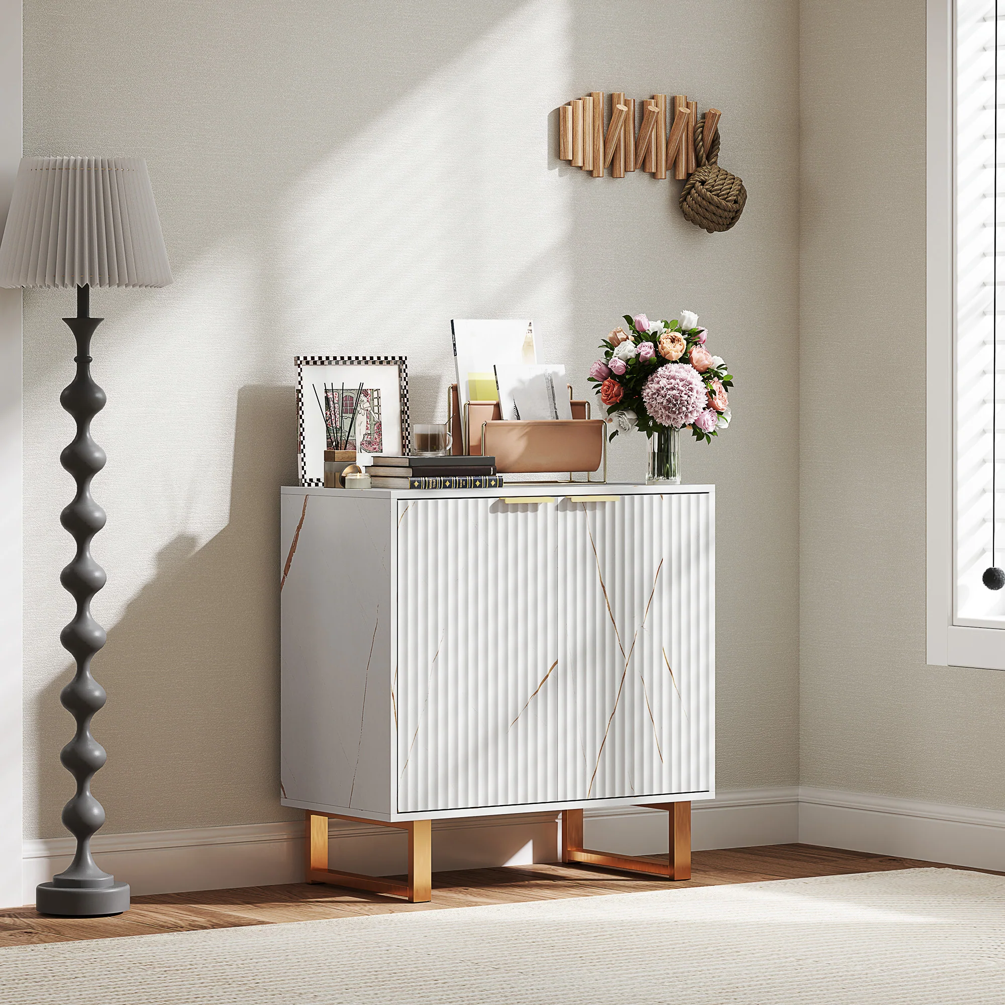 HOMCOM Sideboard, Buffet Cabinet with 2 Doors and Adjustable Shelves - Image 11